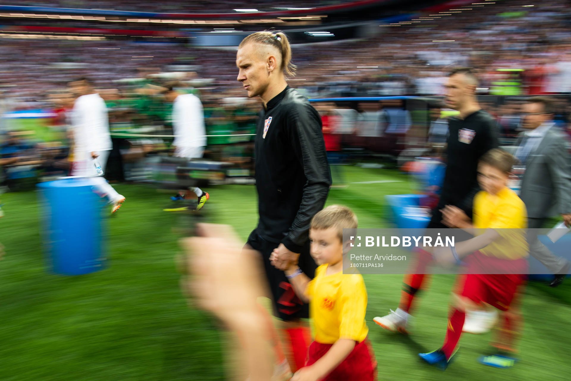 Domagoj Vida of Croatia enters the pitch prior to the FIFA
