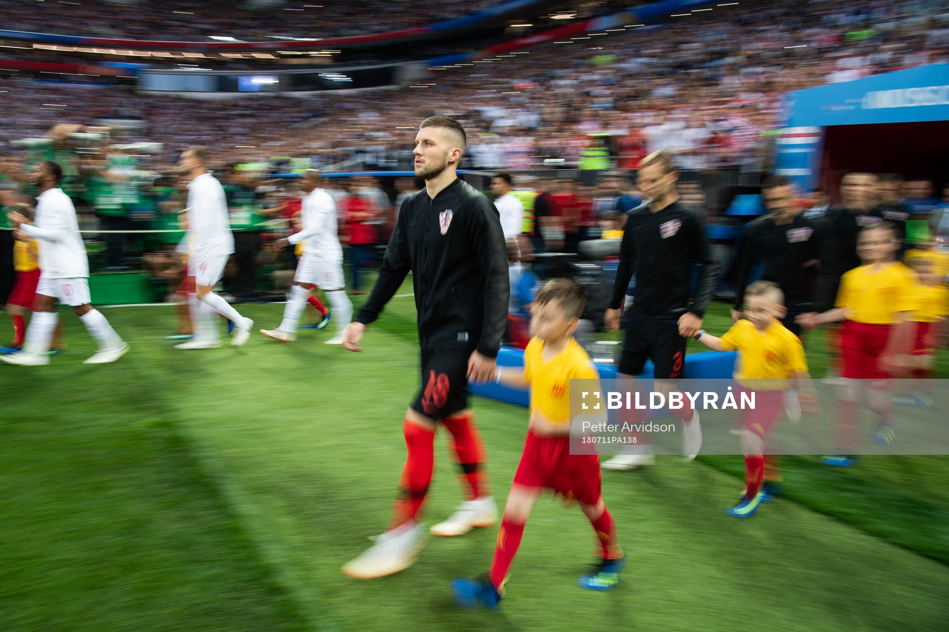 Ante Rebic of Croatia enters the pitch prior to the FIFA