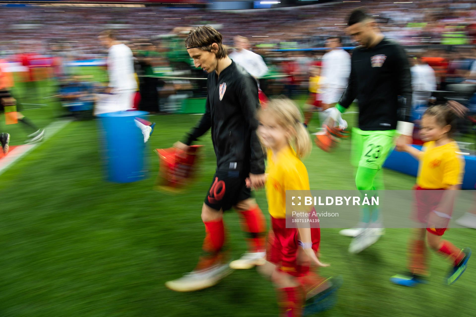 Luka Modric of Croatia enters the pitch prior to the FIFA