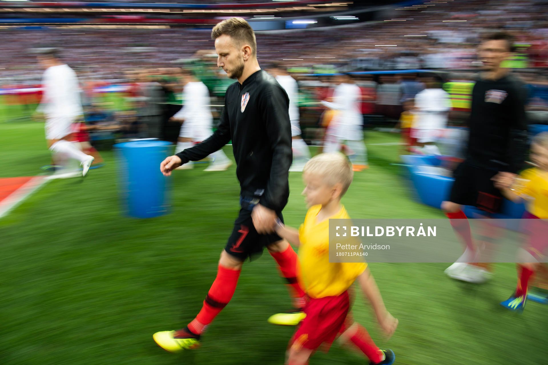 Ivan Rakitic of Croatia enters the pitch prior to the FIFA