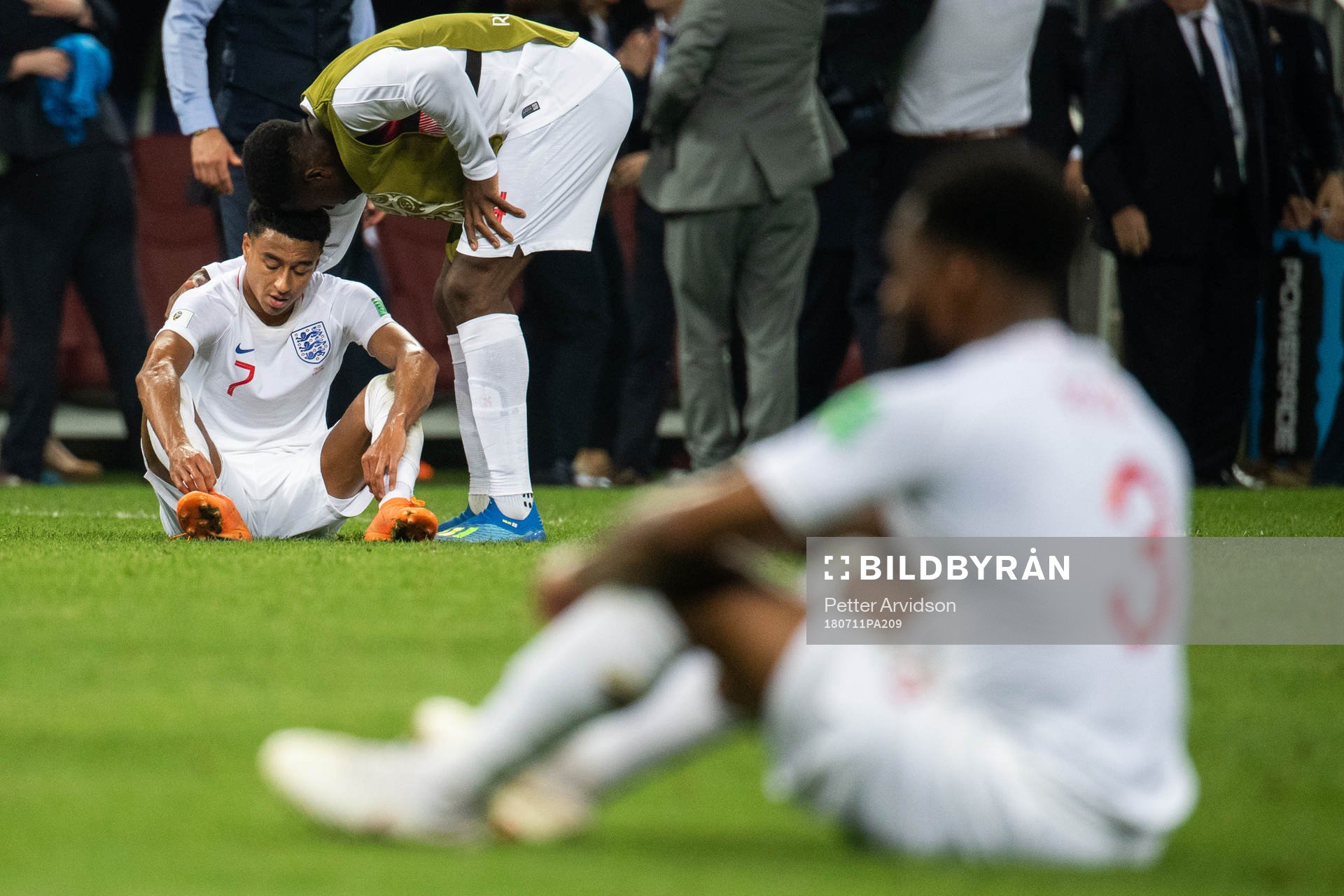Jesse Lingard of England looks dejected
