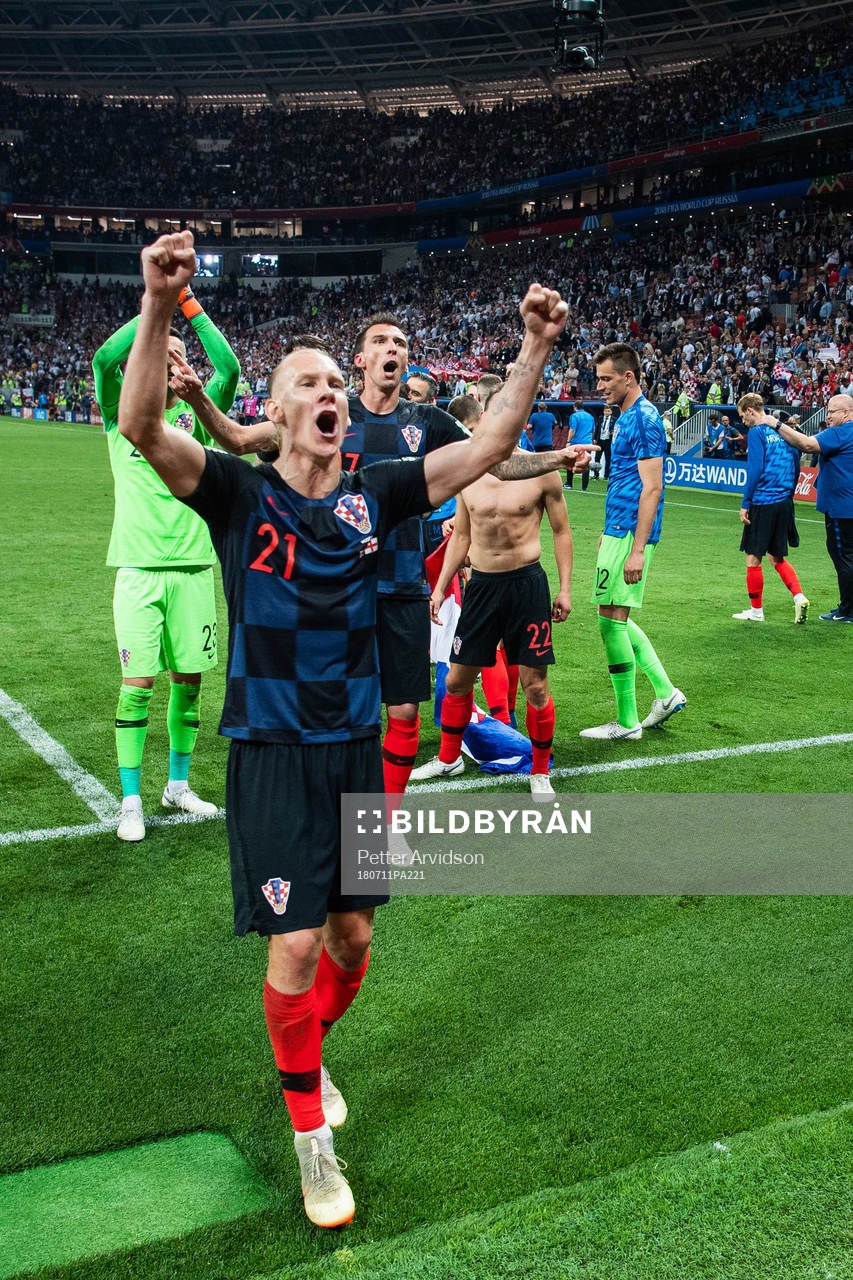 Domagoj Vida of Croatia celebrate
