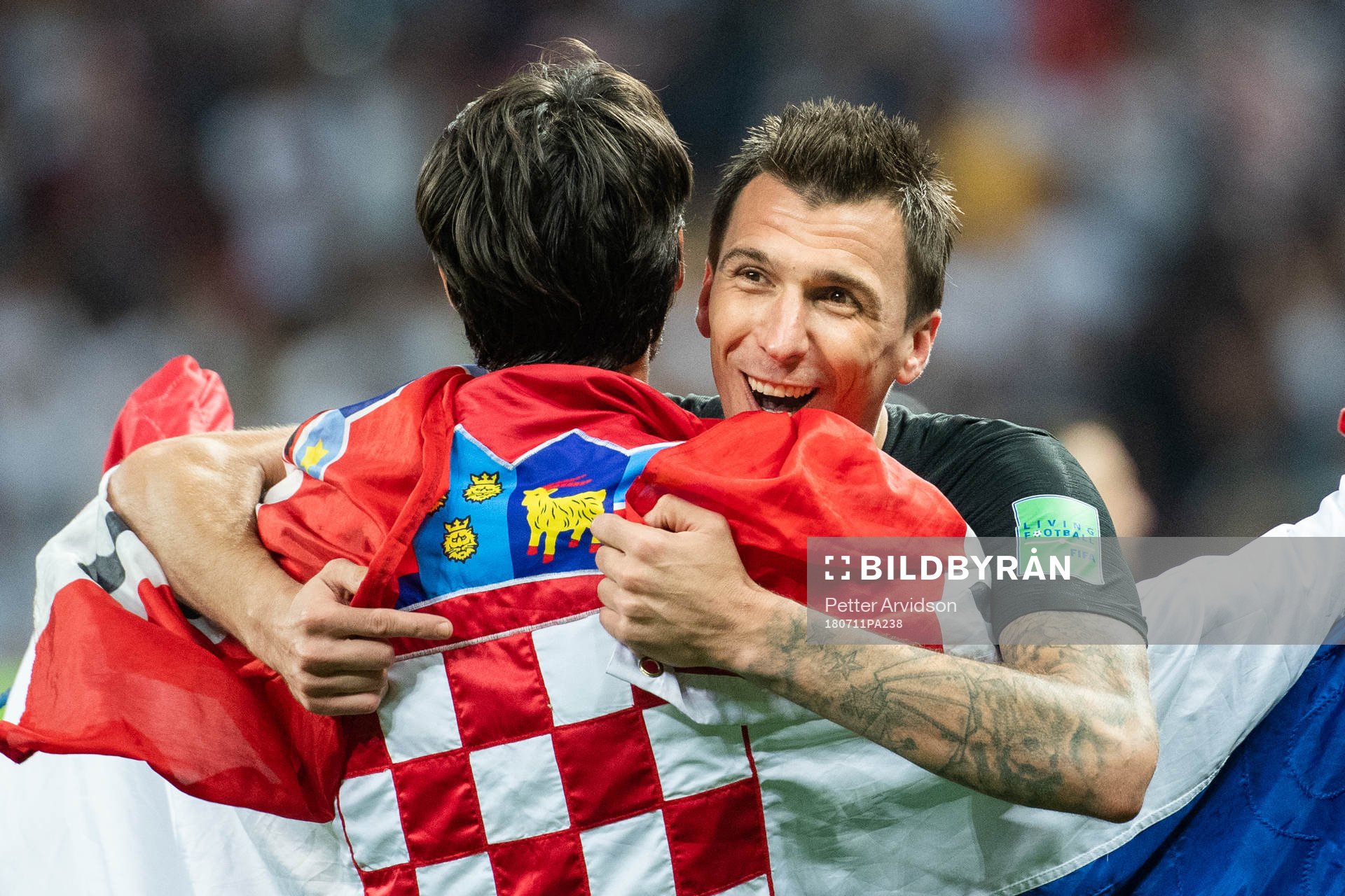 Mario Mandzukic of Croatia celebrate