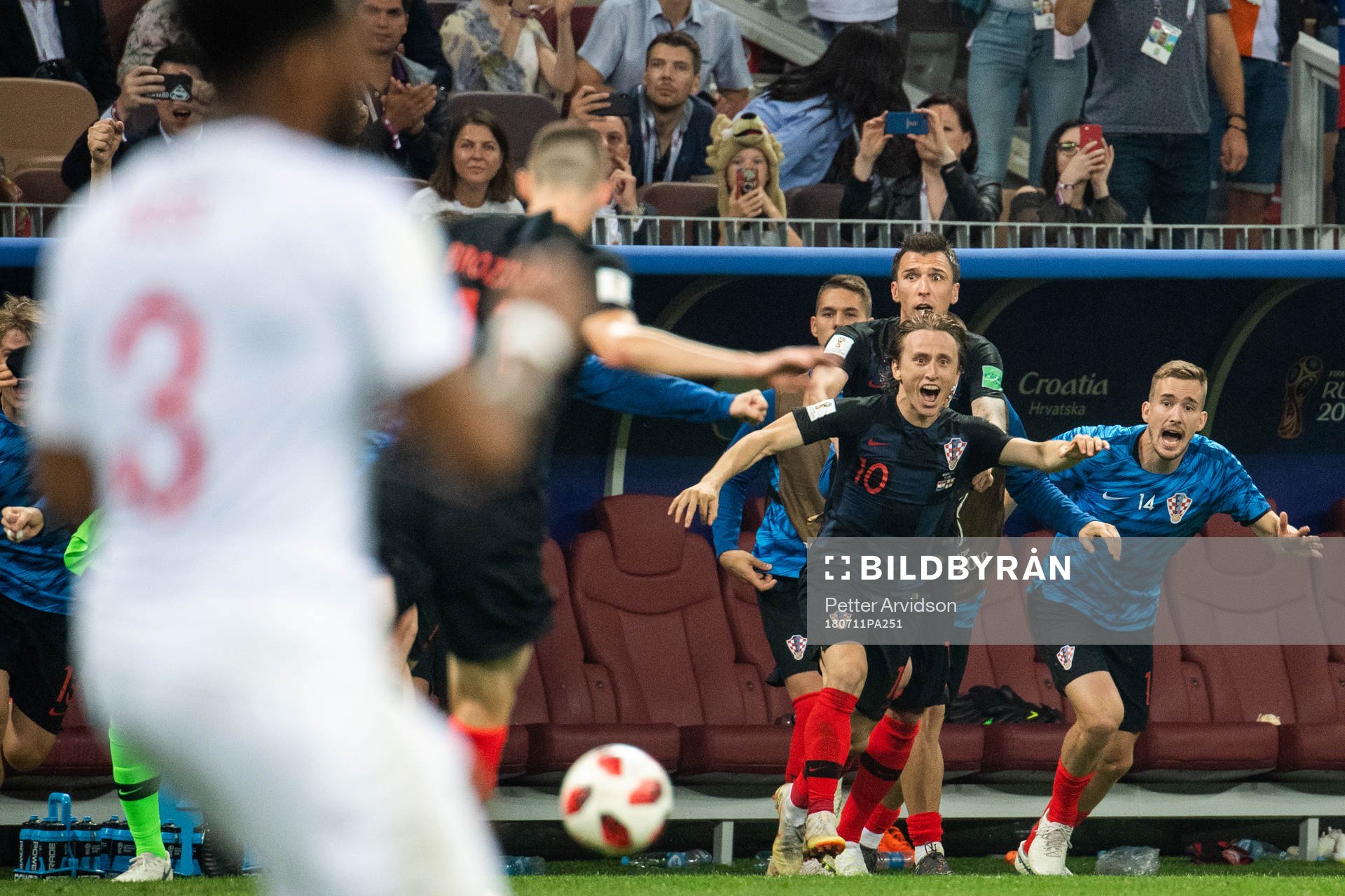 Luka Modric and Mario Mandzukic of Croatia celebrate