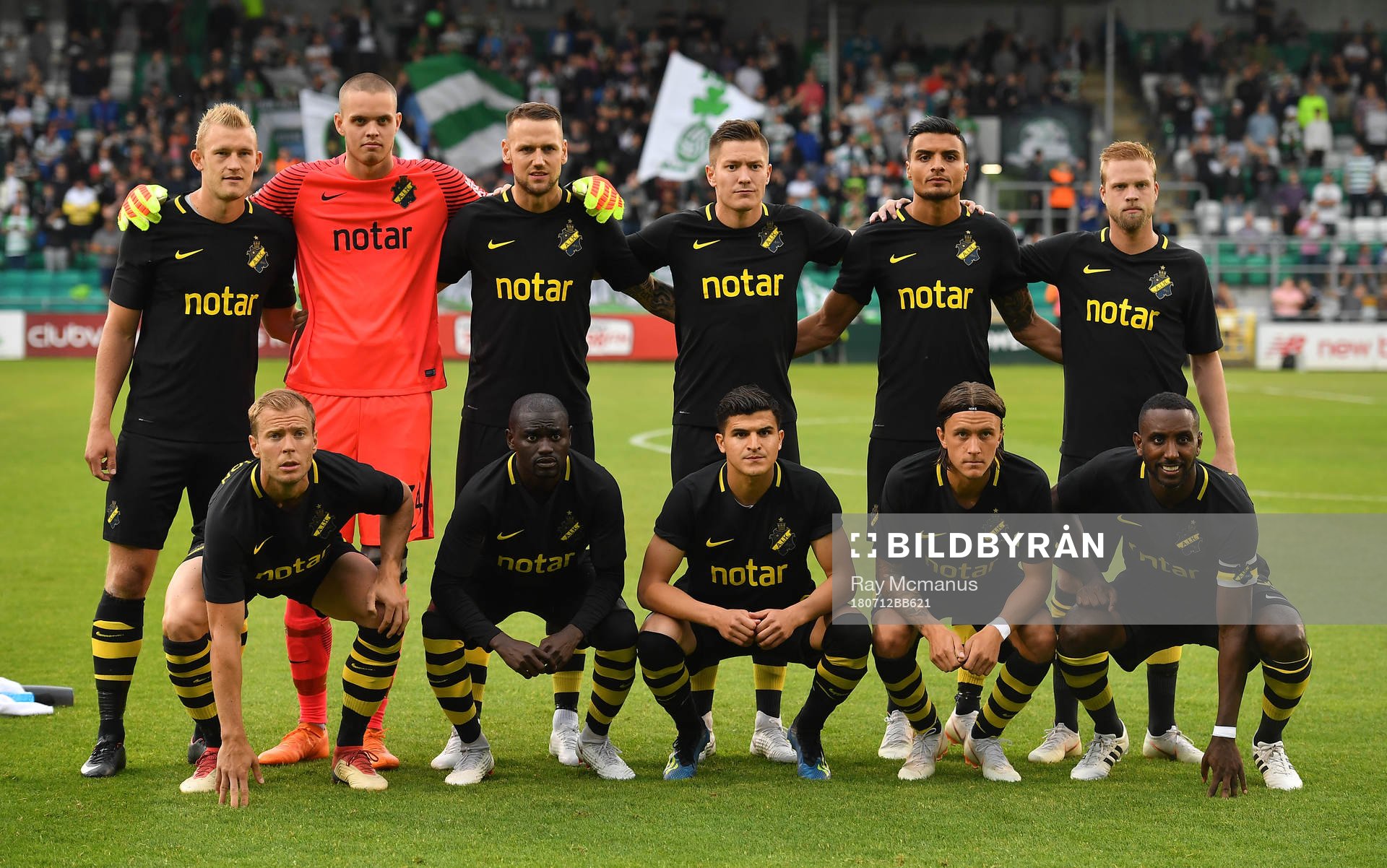 The AIK team prior to the UEFA Europa League 1st Qualifying
