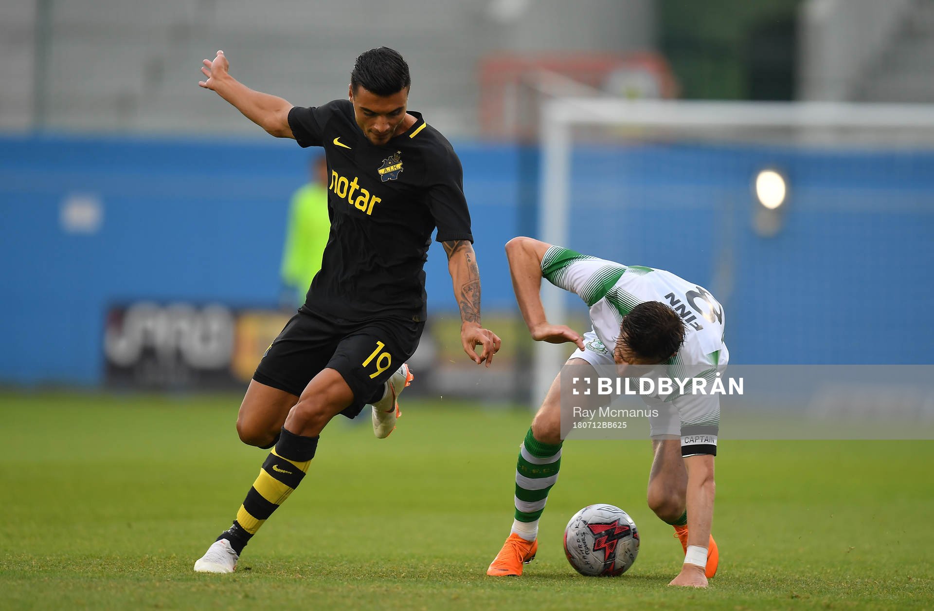Ronan Finn of Shamrock Rovers in action against Ahmed Yasin