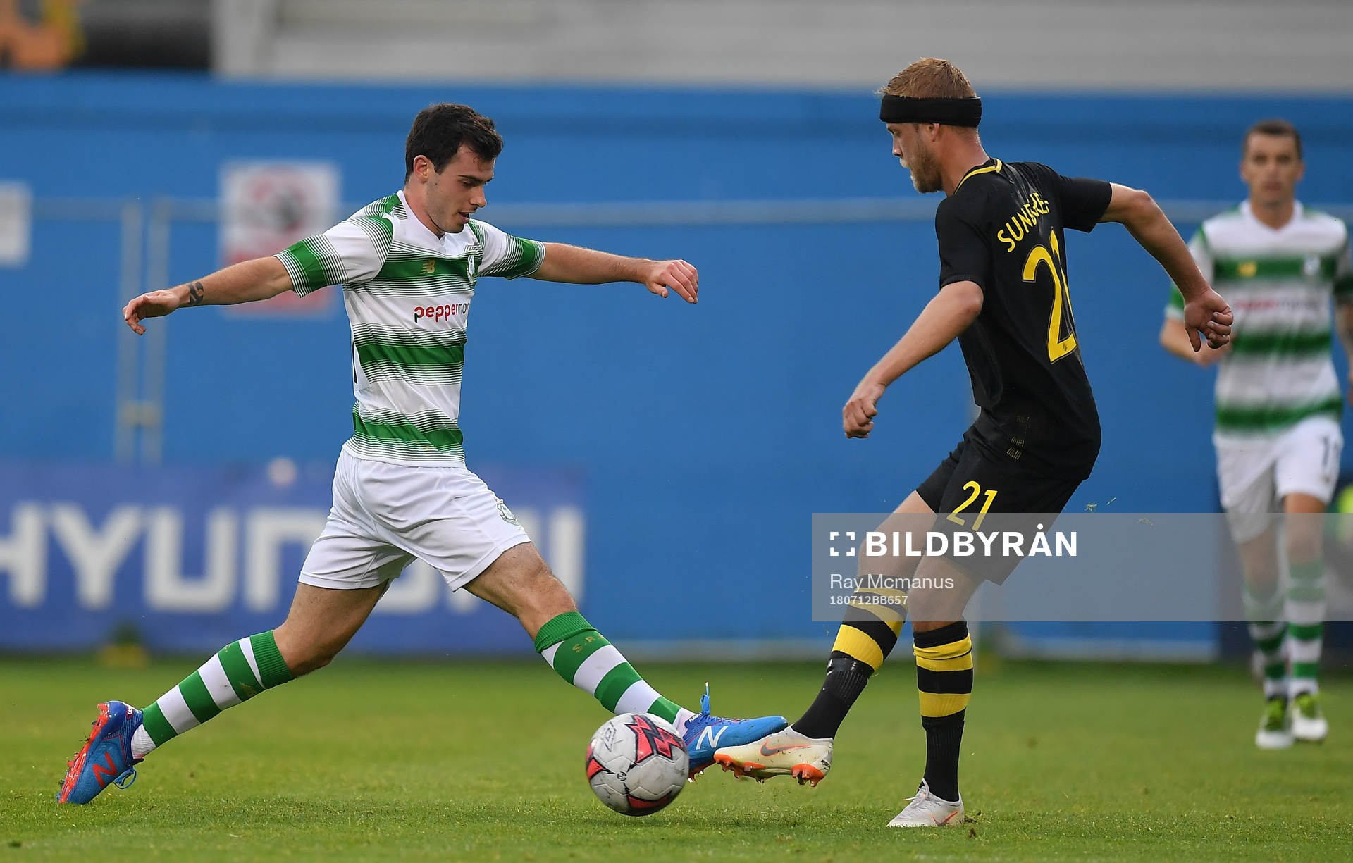 Joel Coustrain of Shamrock Rovers in action against Daniel