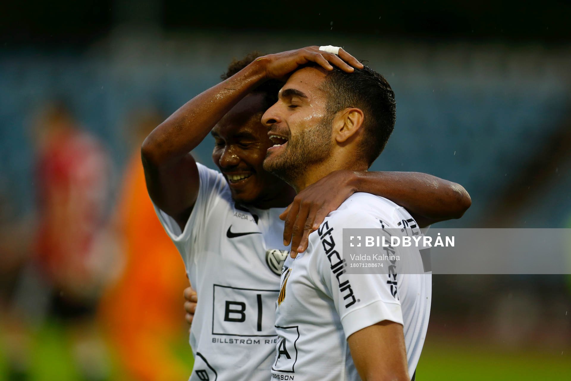 Häckens Mervan Celik celebrates with Nasiry Mohammed