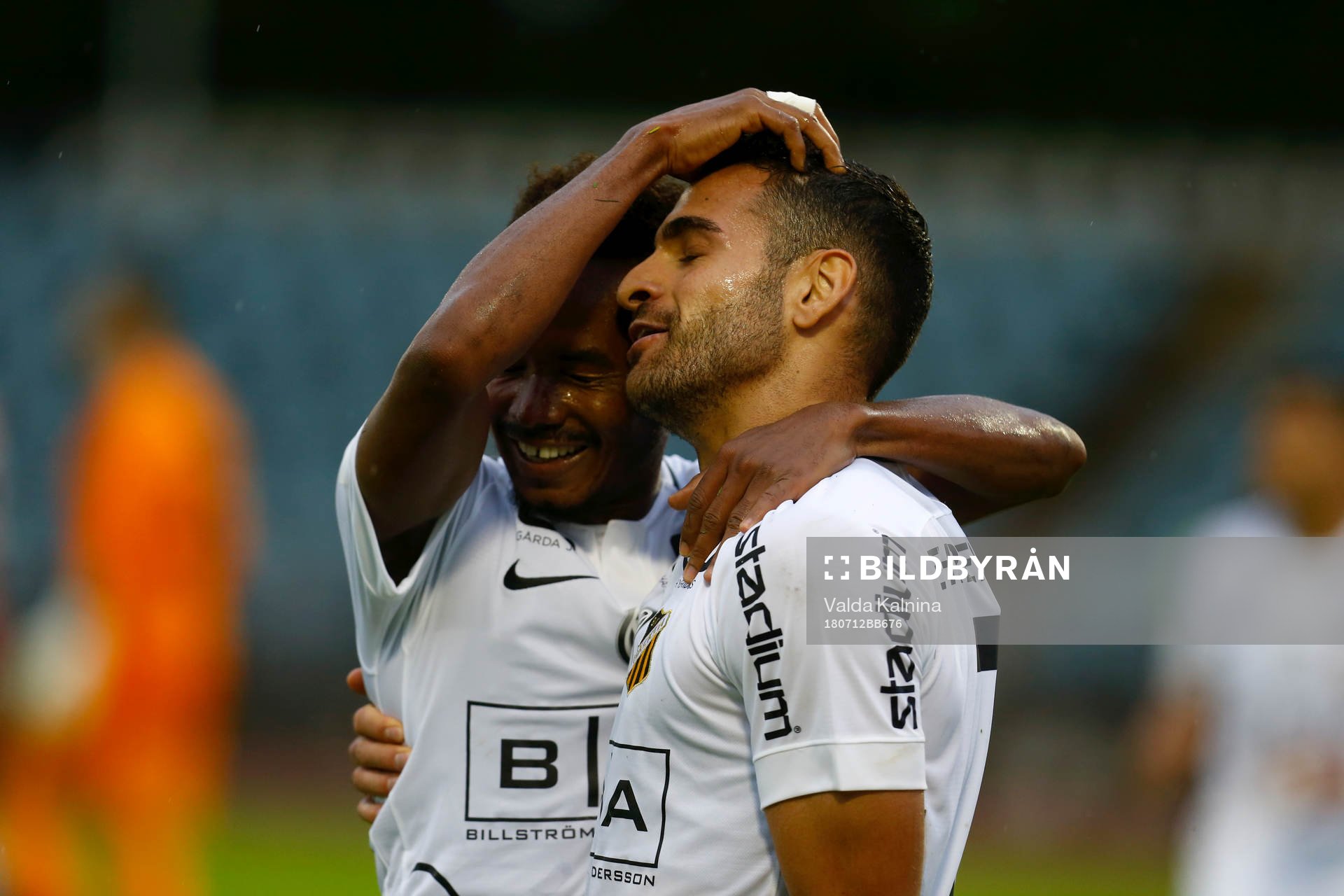 Häckens Mervan Celik celebrates with Nasiry Mohammed
