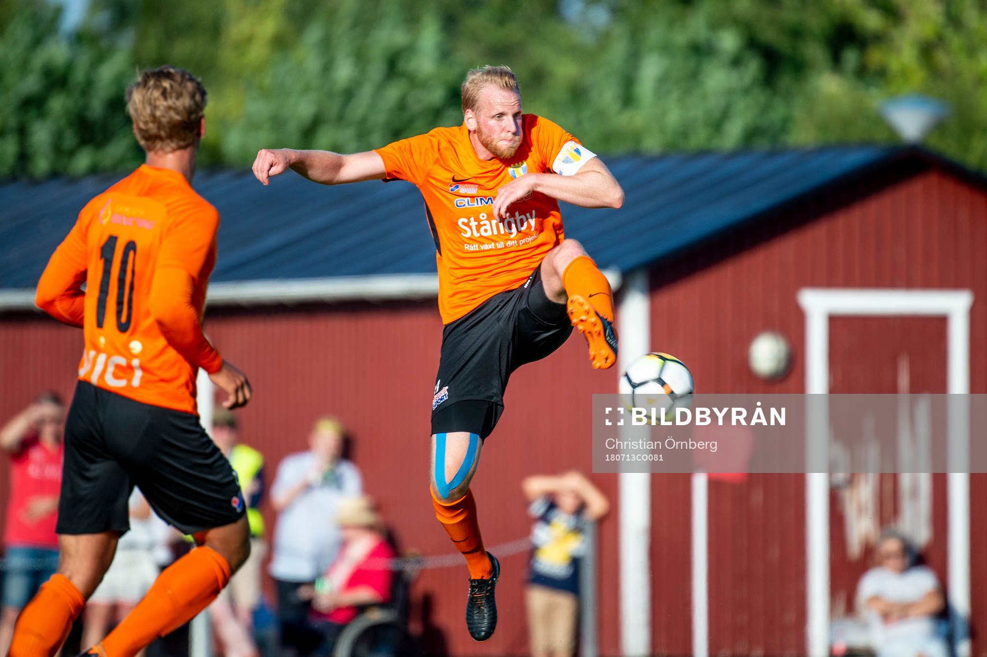 Torns Daniel Hidefält Thulin under fotbollsmatchen i Division 1 Södra mellan Torn och Lund den 13 juli 2018 i Stångby.
