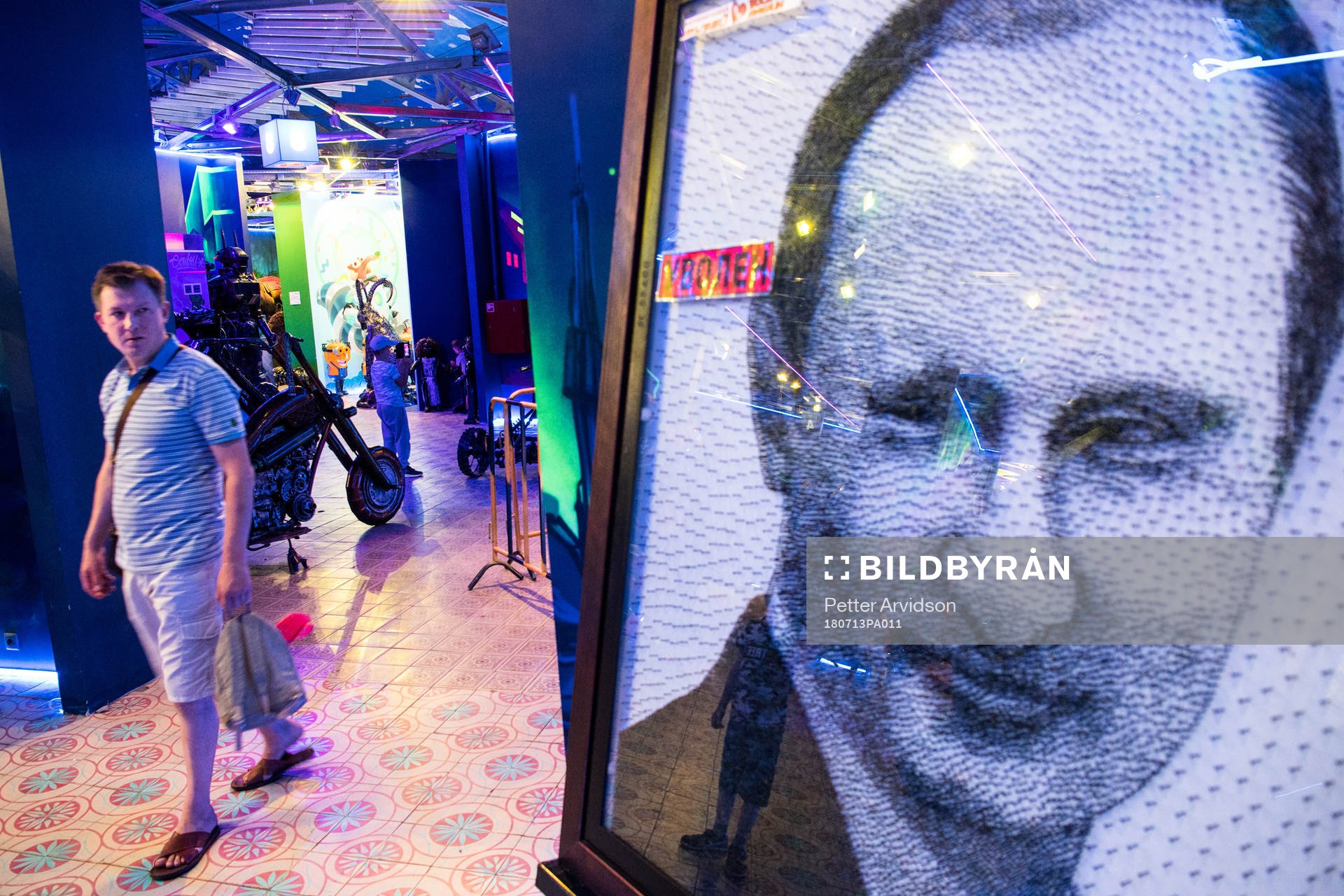 A picture of Russia President Vladimir Putin inside the