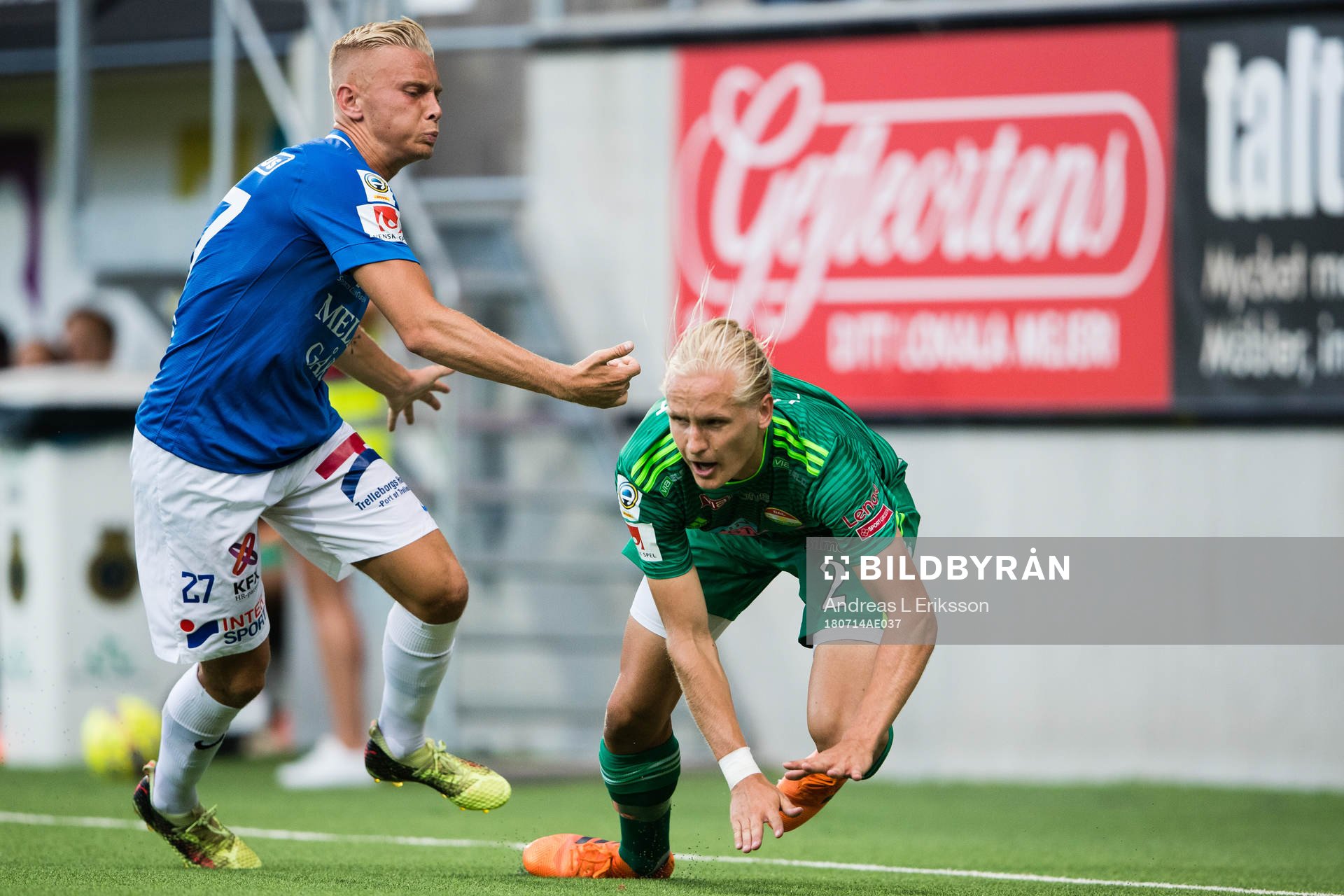 Trelleborgs Johan Brannefalk har omkull Dalkurds Henrik