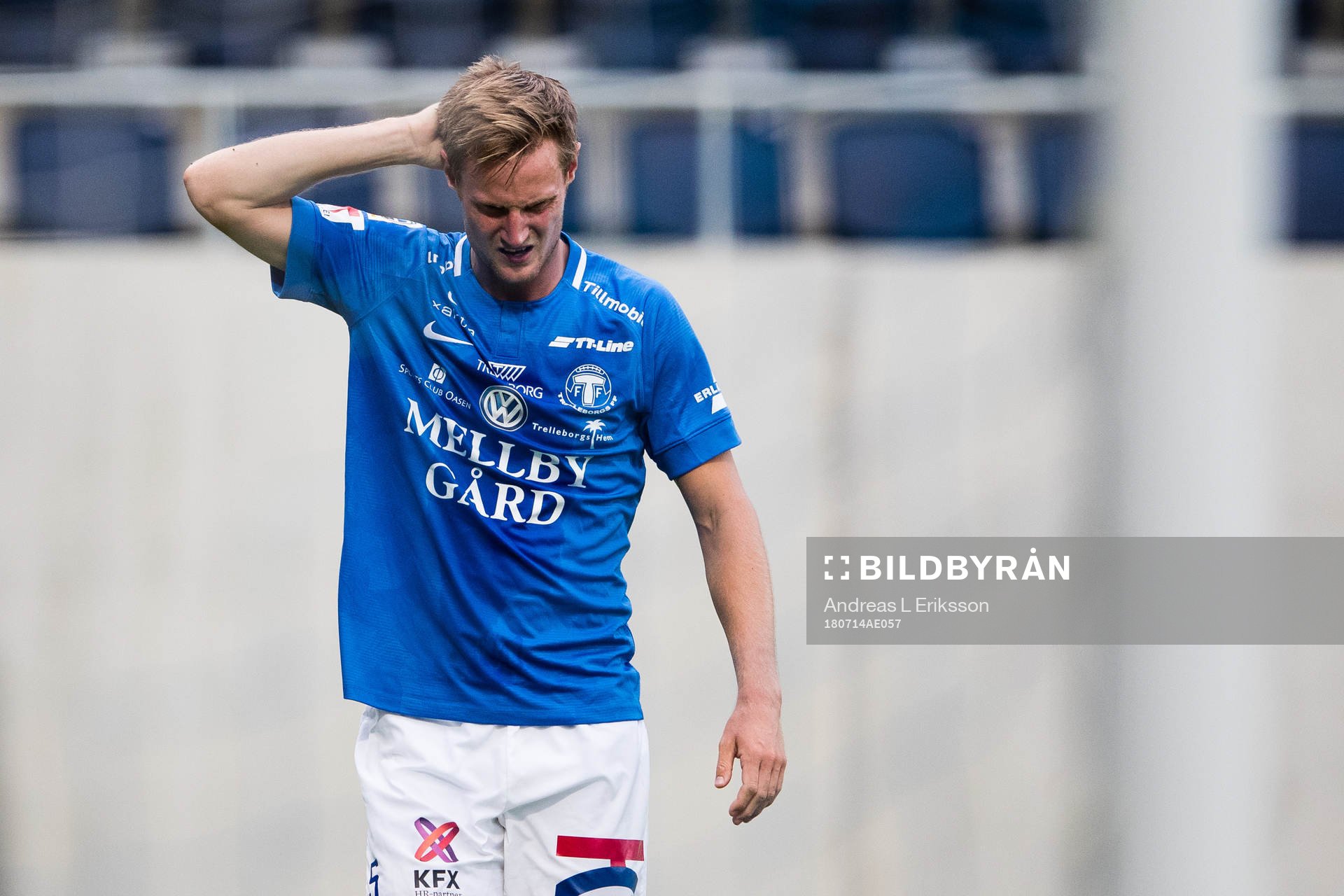Trelleborgs Anton Tideman tar sig för huvudet
