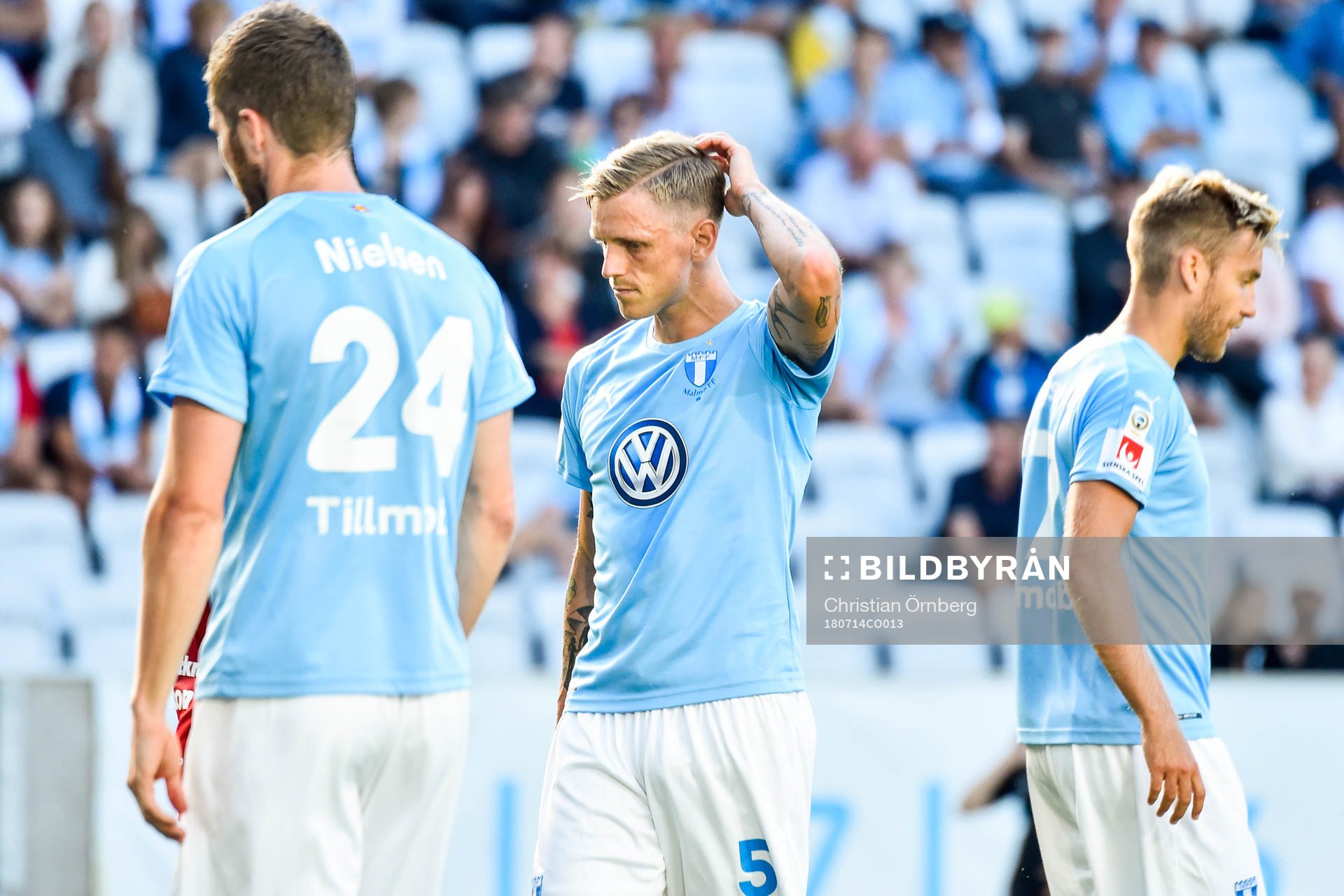 Malmö FFs Lasse Nielsen, Sören Rieks och Rasmus Bengtsson