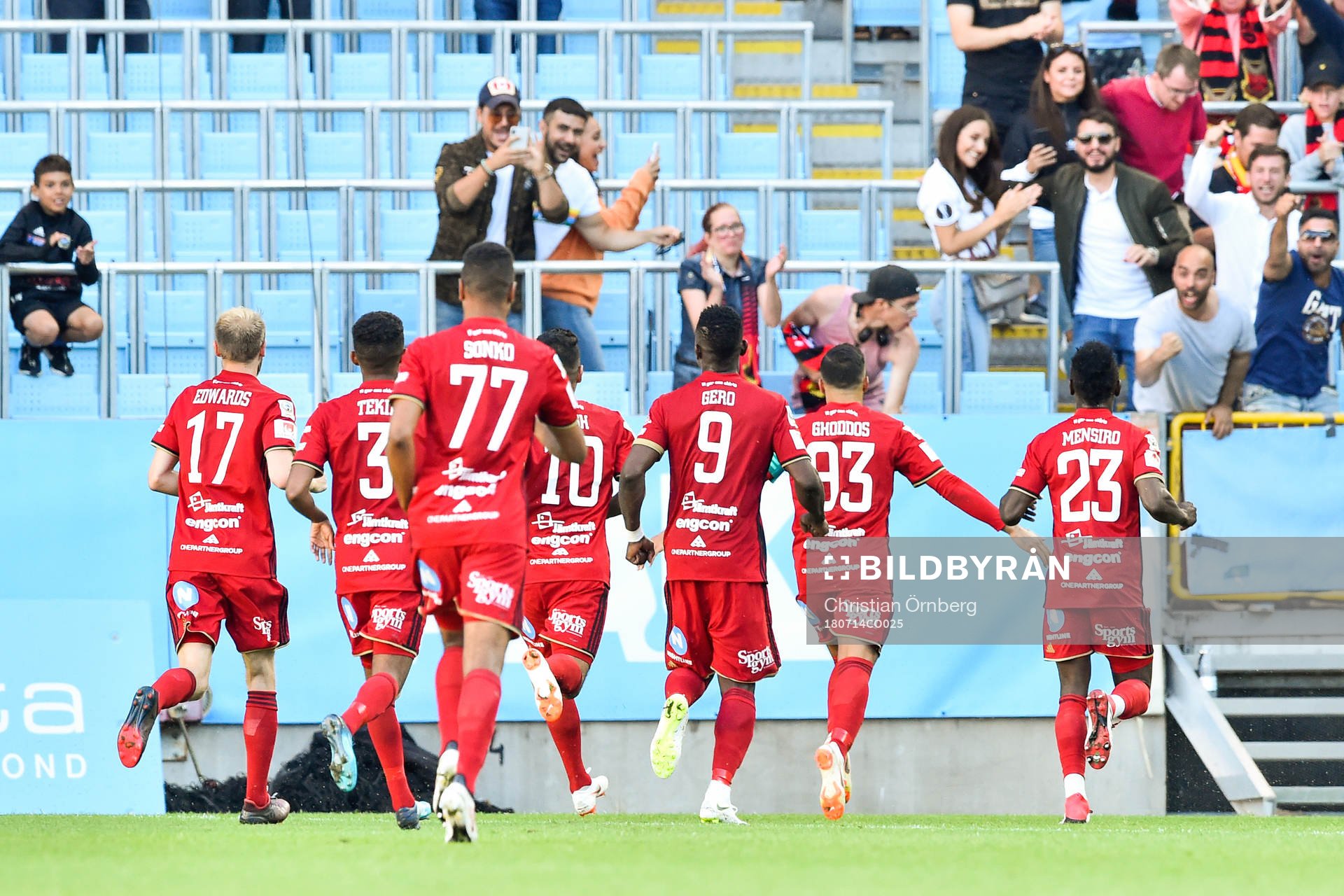 Östersunds spelare jublar