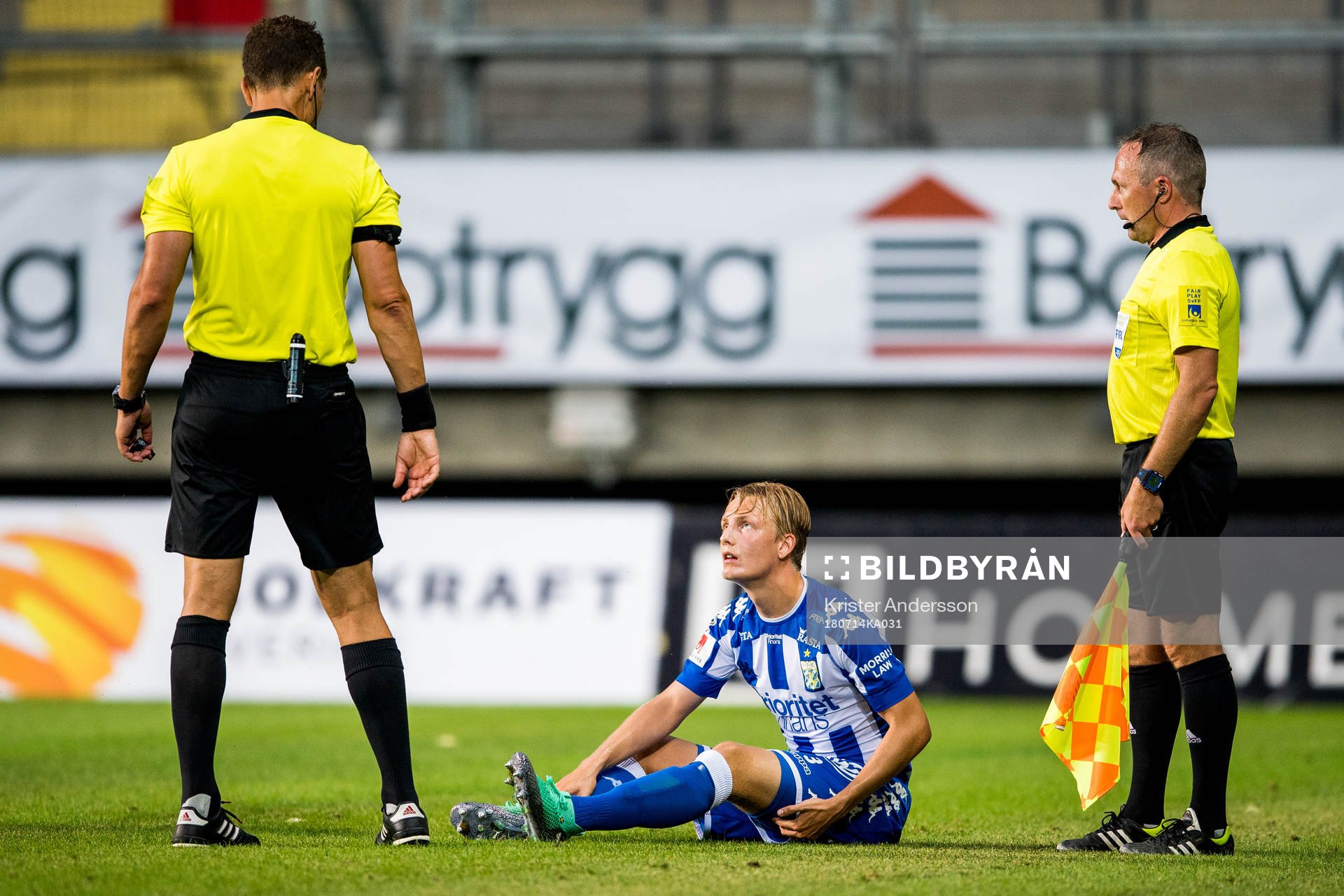 IFK Göteborgs Billy Nordström med en skada