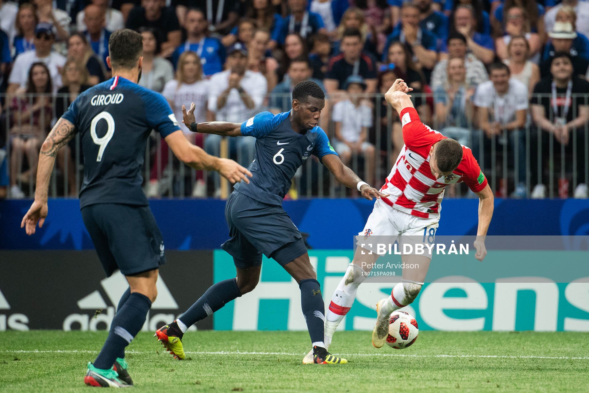 Paul Pogba of France and Ante Rebic of Croatia