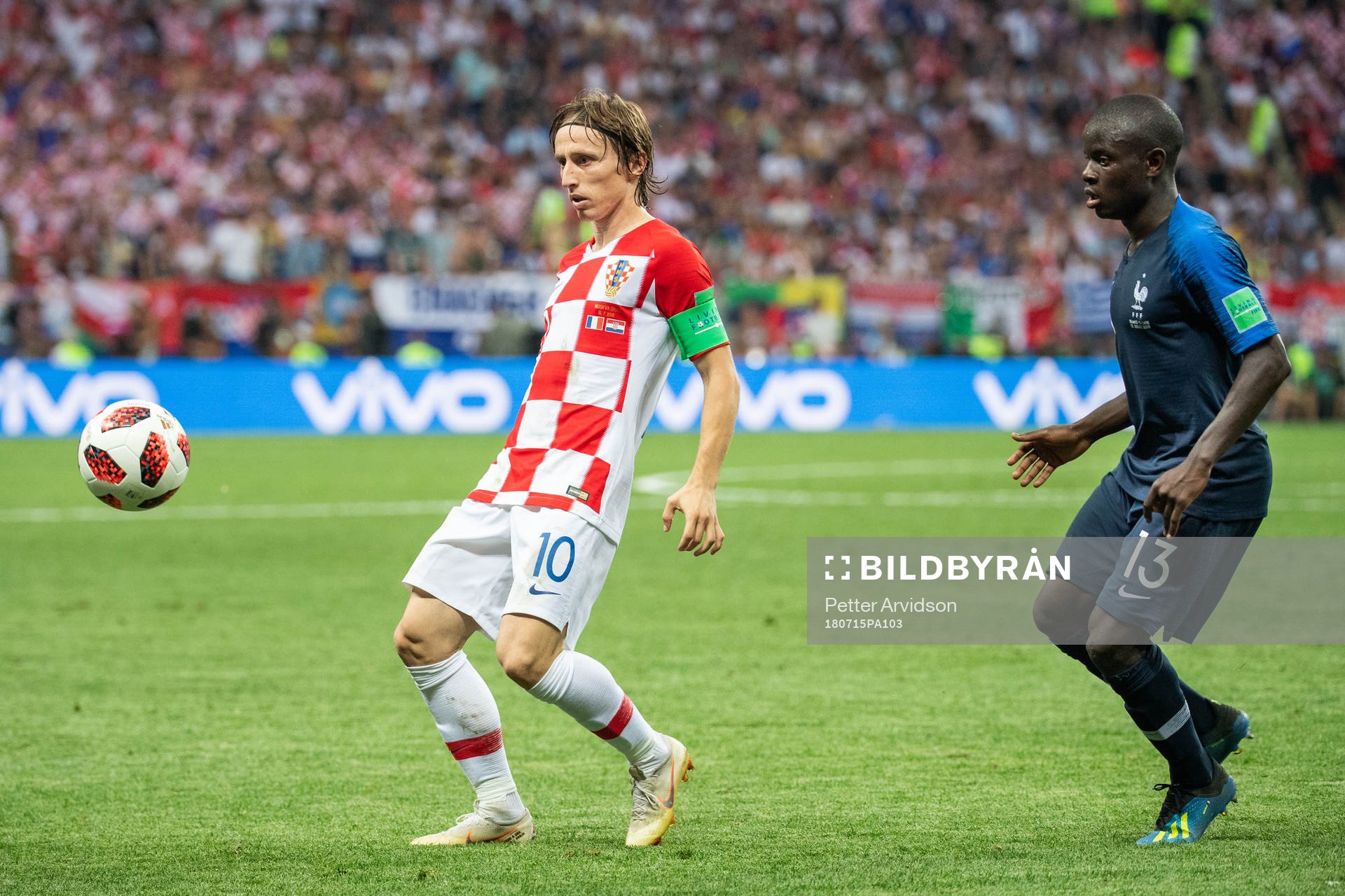 Luka Modric of Croatia and Ngolo Kante of France