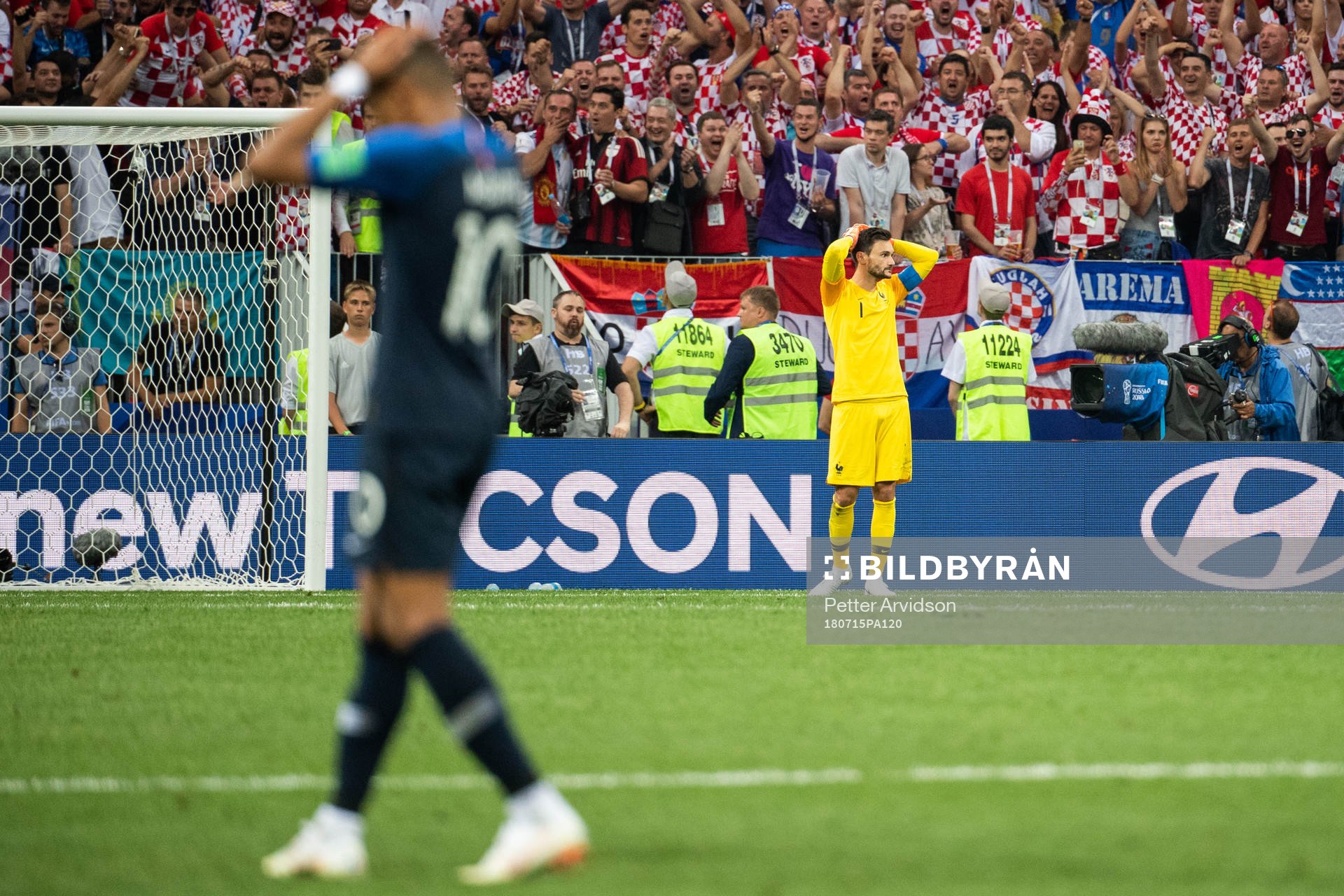 goalkeeper Hugo Lloris of France looks dejected