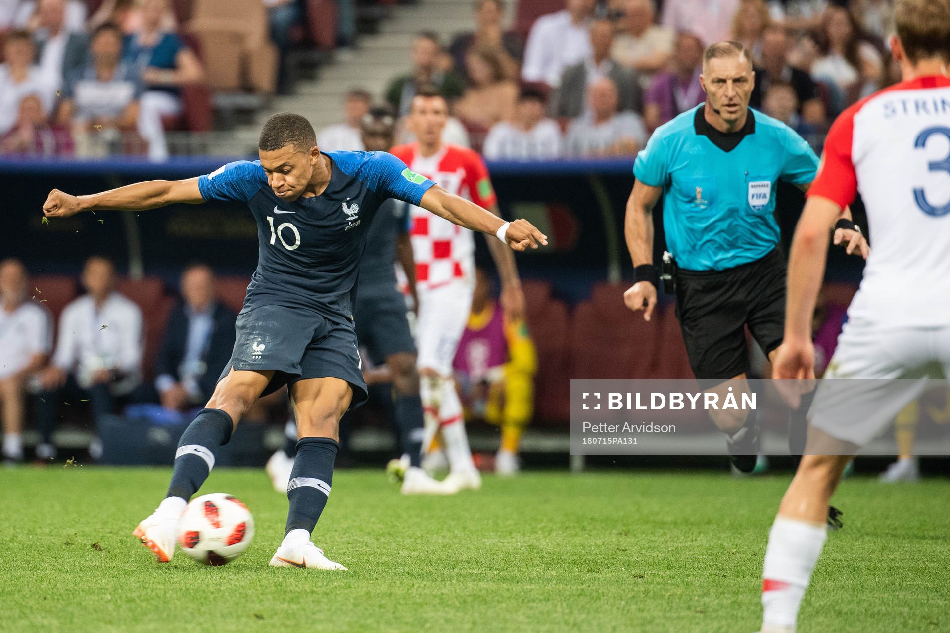 Kylian Mbappe of France scores 4-1