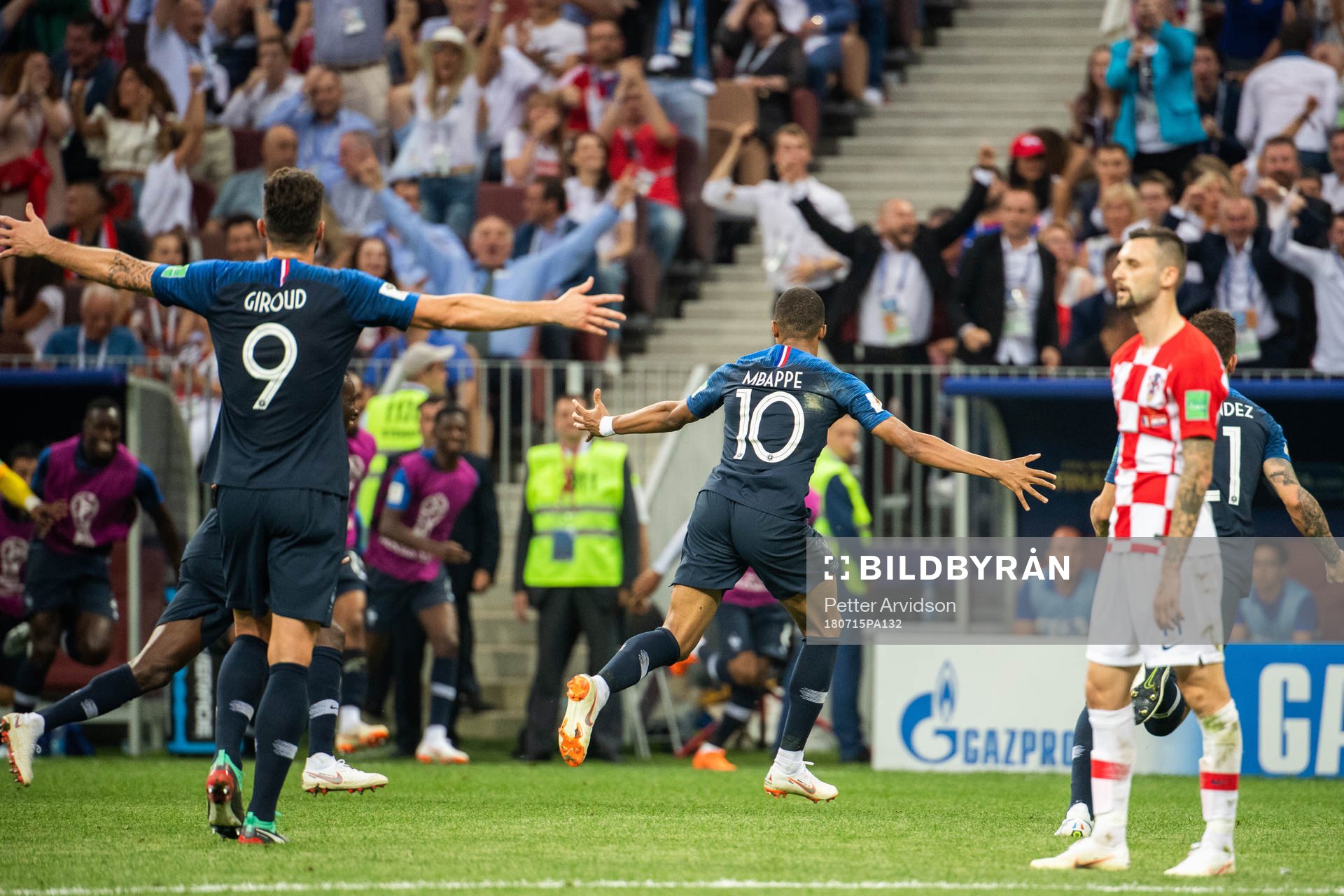 Kylian Mbappe of France celebrates