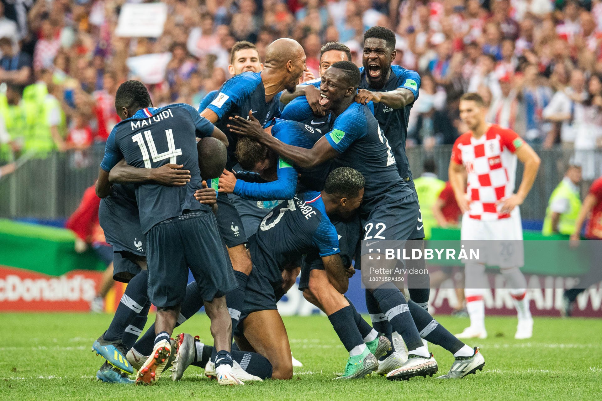 Players of France celebrate