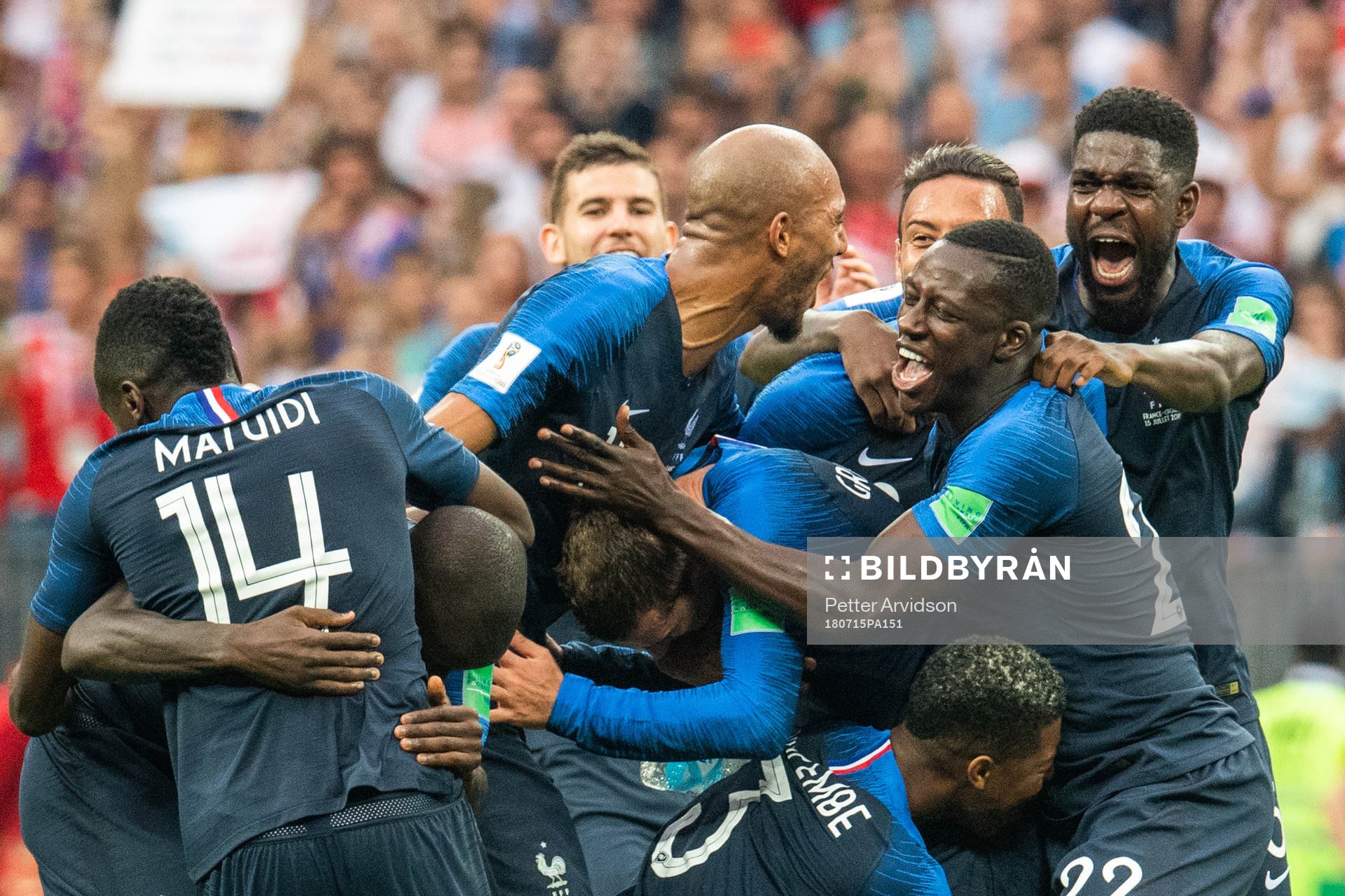 Players of France celebrate
