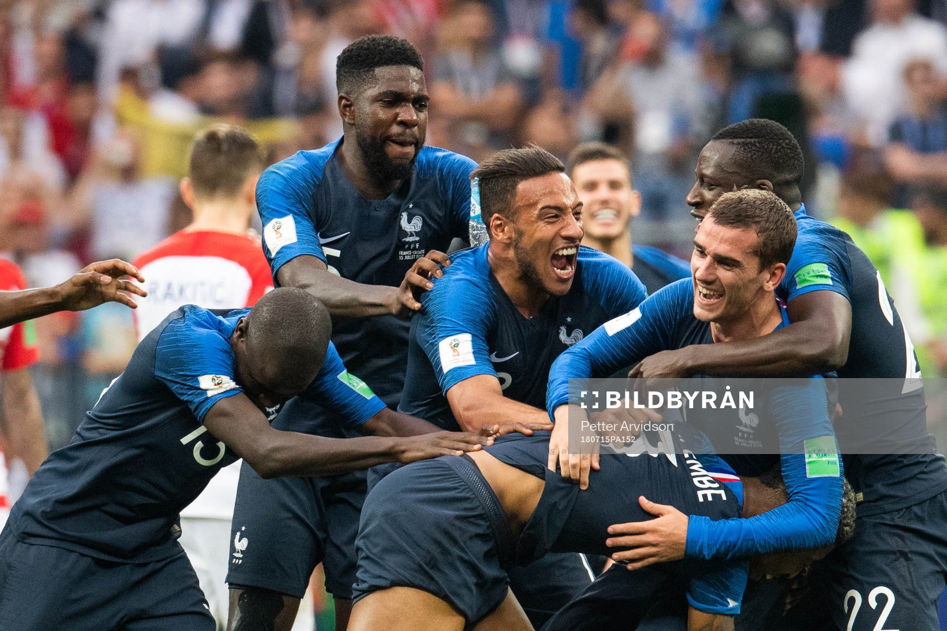 Players of France celebrate