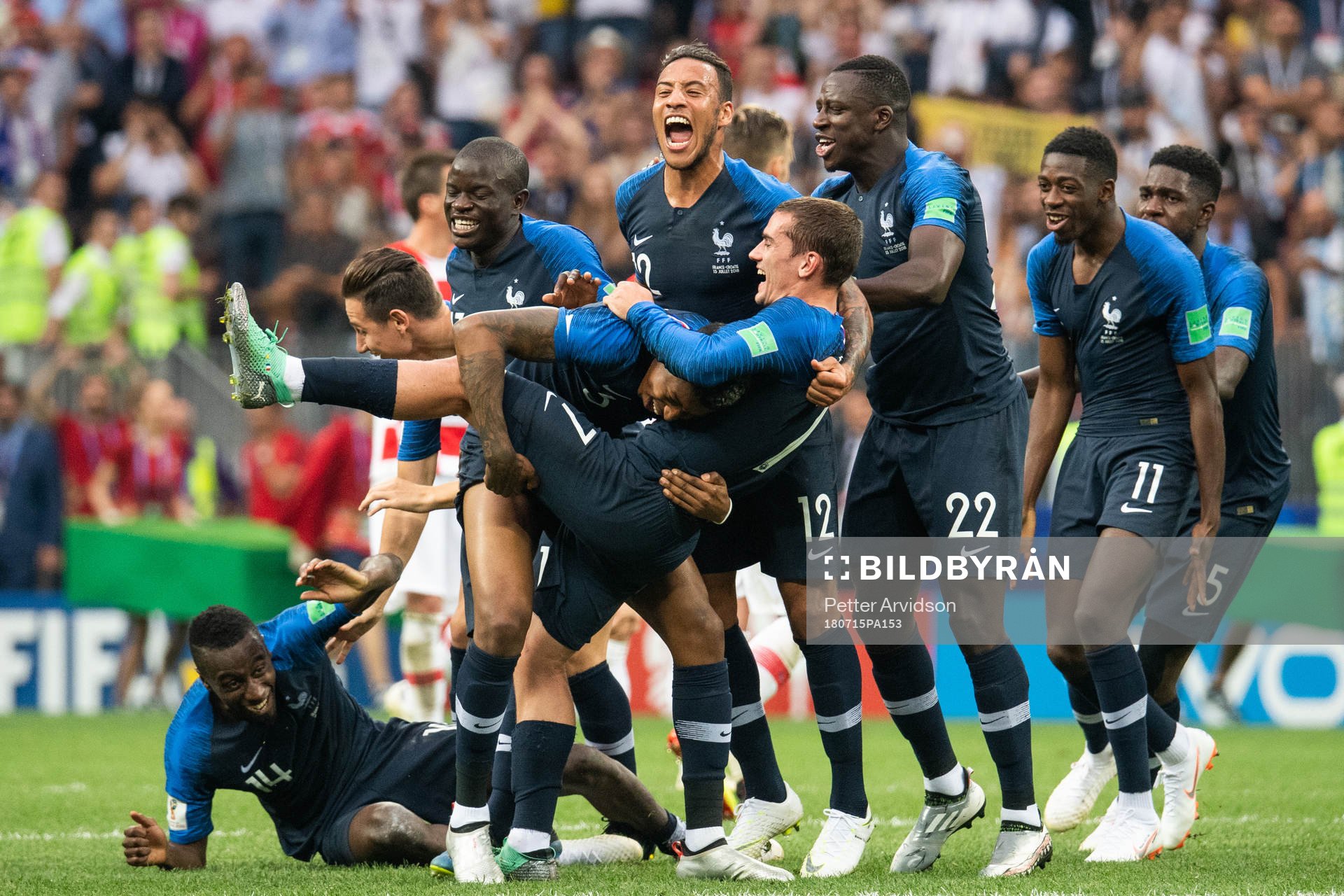 Players of France celebrate