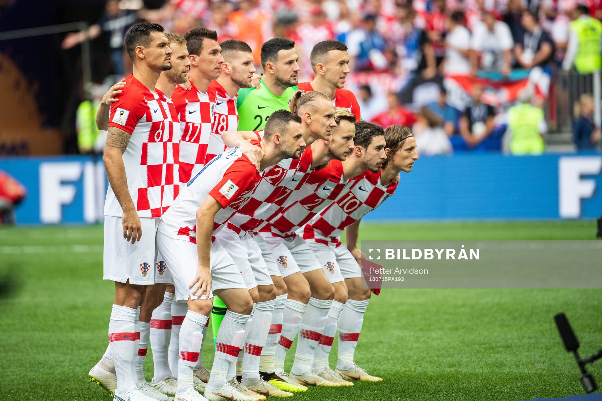 Starting eleven of Croatia prior to the FIFA World Cup