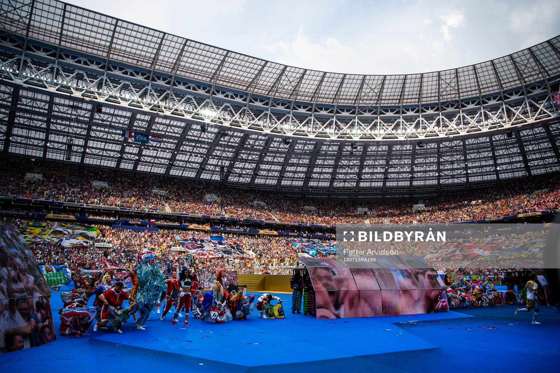 The closing ceremony prior to the FIFA World Cup final