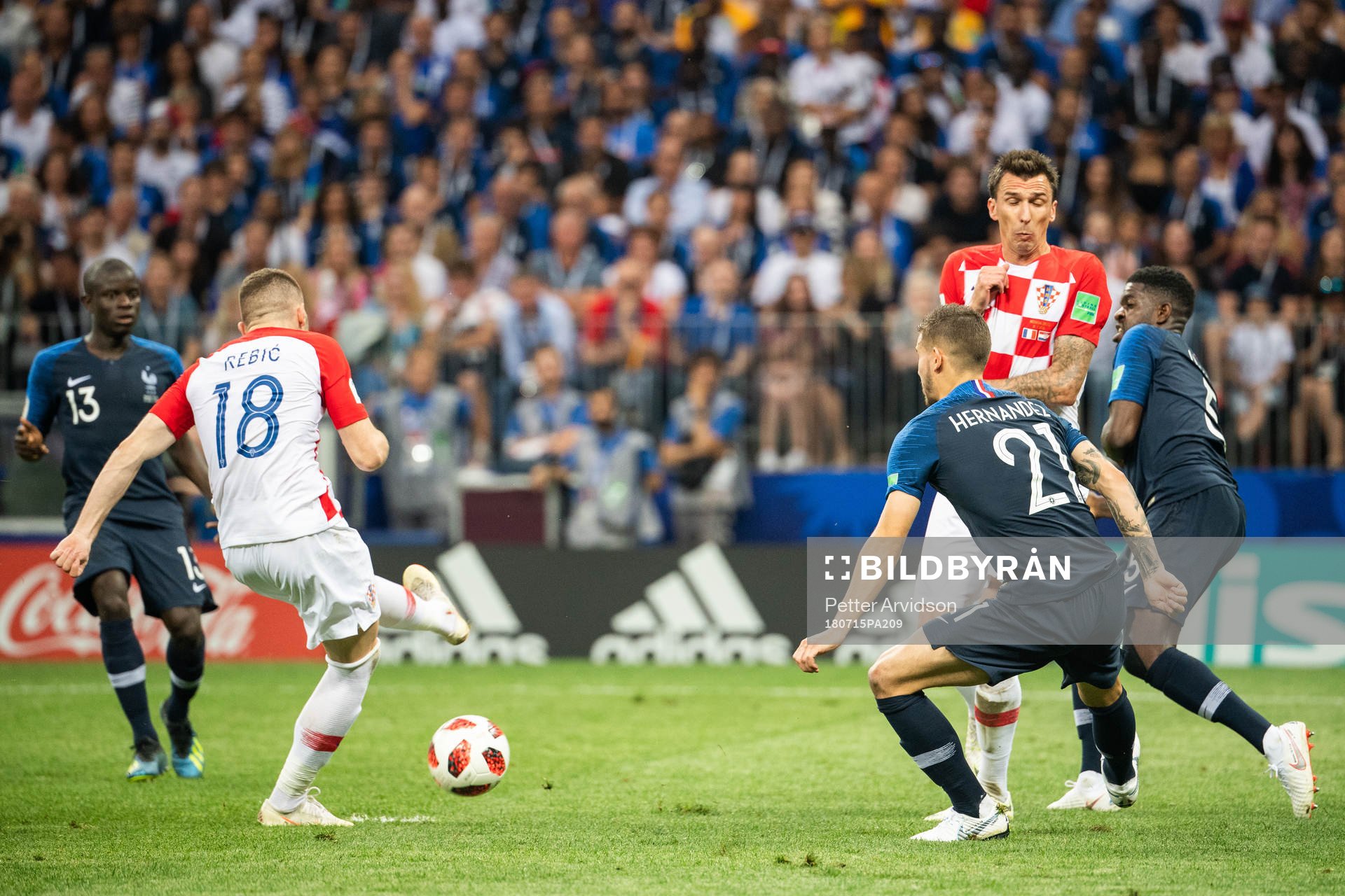 Ante Rebic of Croatia with a shot