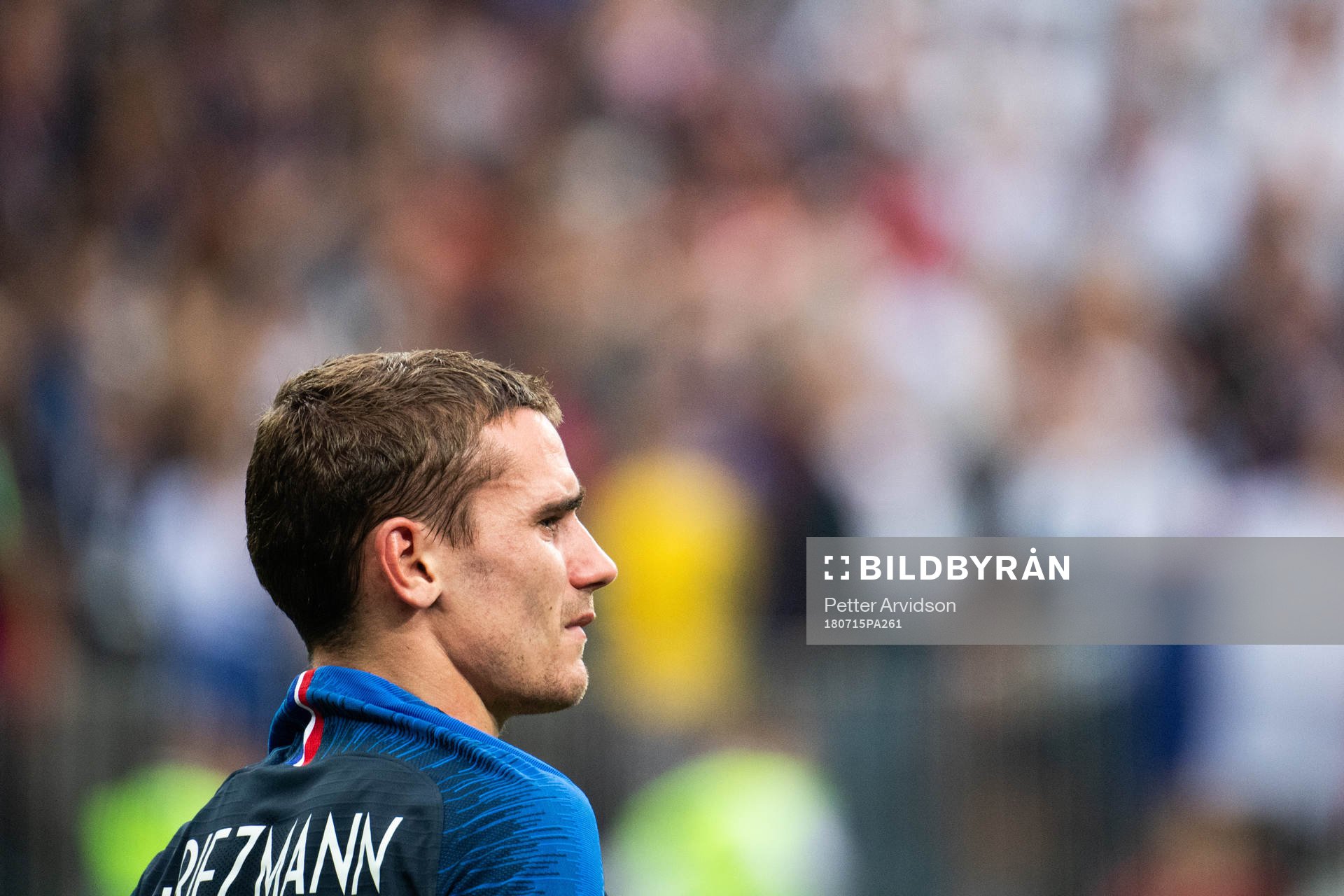 Antoine Griezmann of France in tears