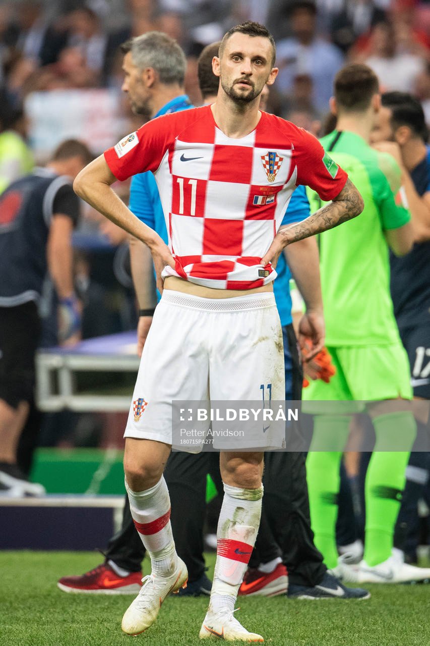 Marcelo Brozovic of Croatia looks dejected
