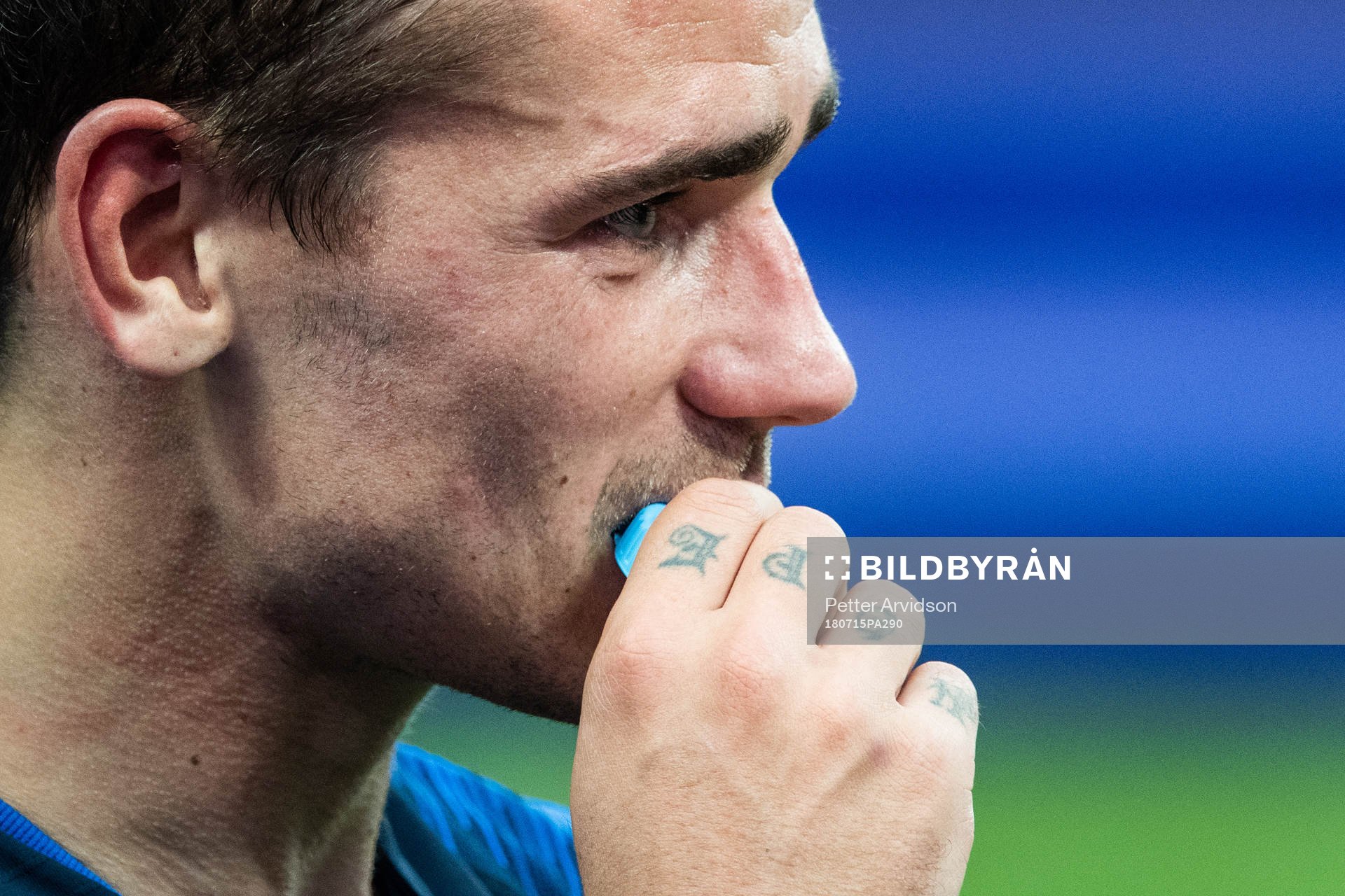 Antoine Griezmann of France in tears as he celebrate