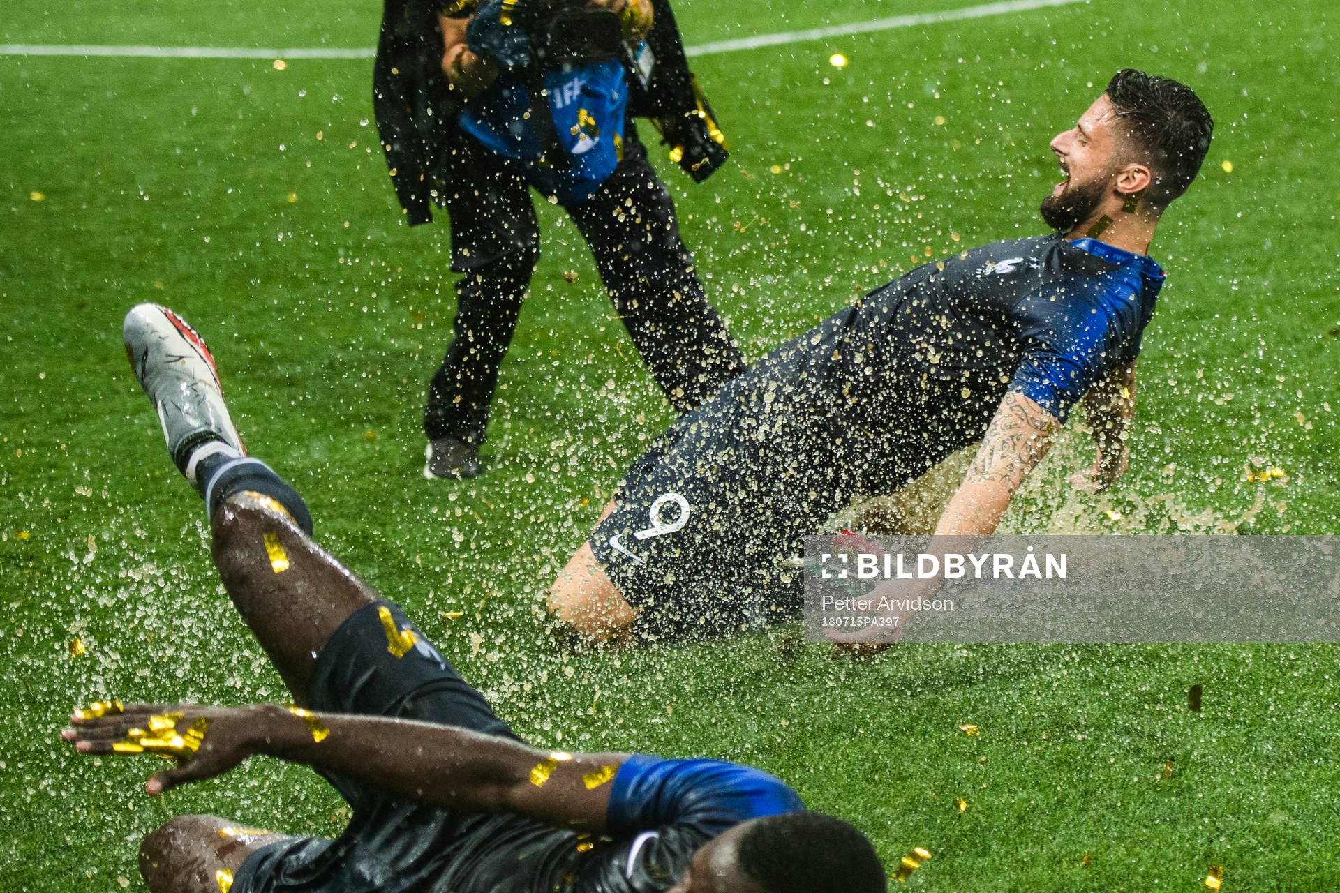 Olivier Giroud of France slides