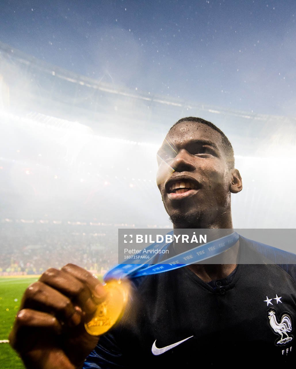 Paul Pogba of France celebrate with the medal