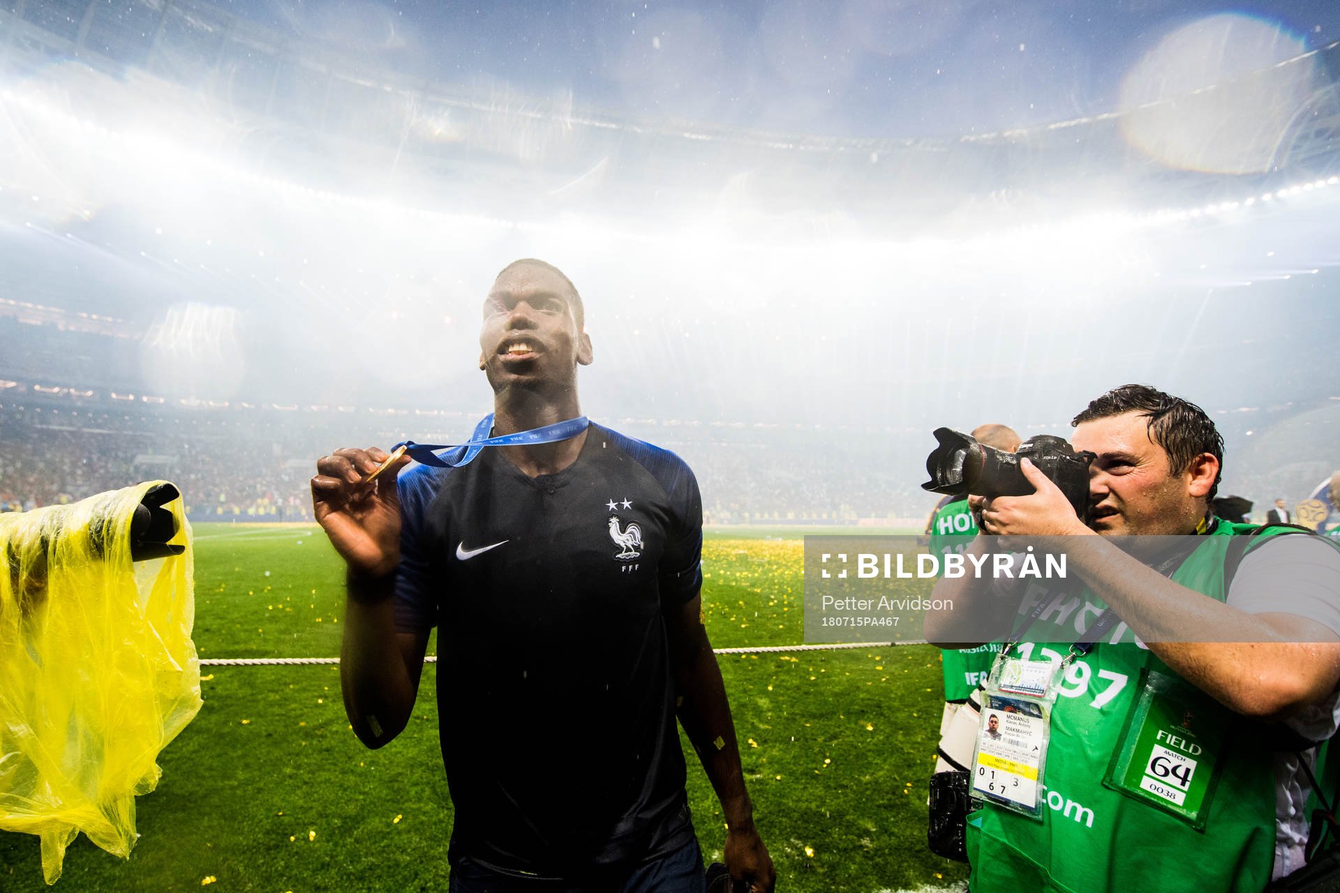 Paul Pogba of France celebrate with the medal