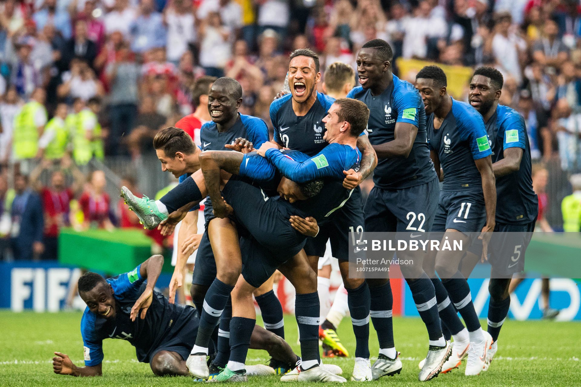 Ngolo Kante, Corentin Tolisso, Antoine Griezmann and