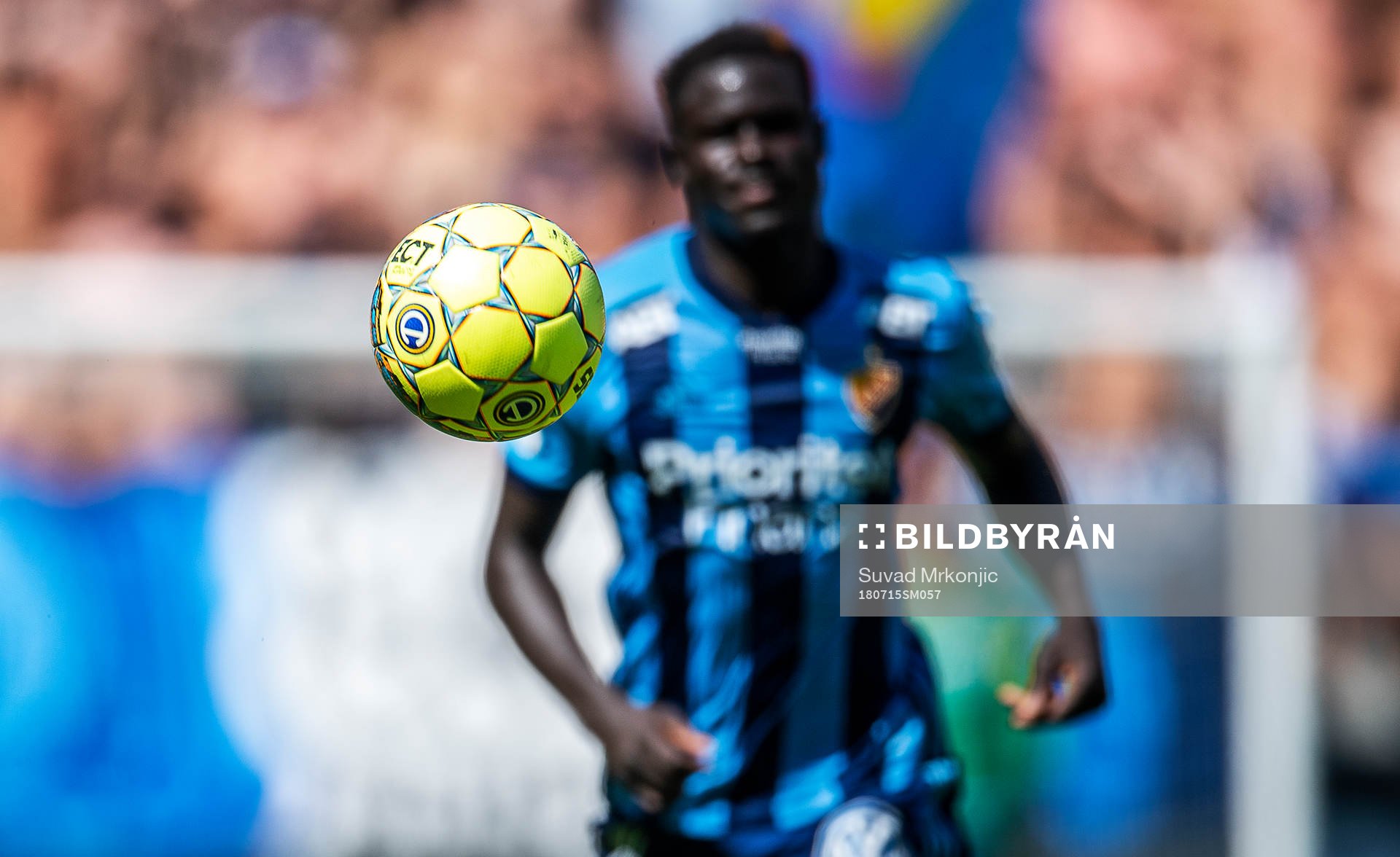 Närbild på en fotboll