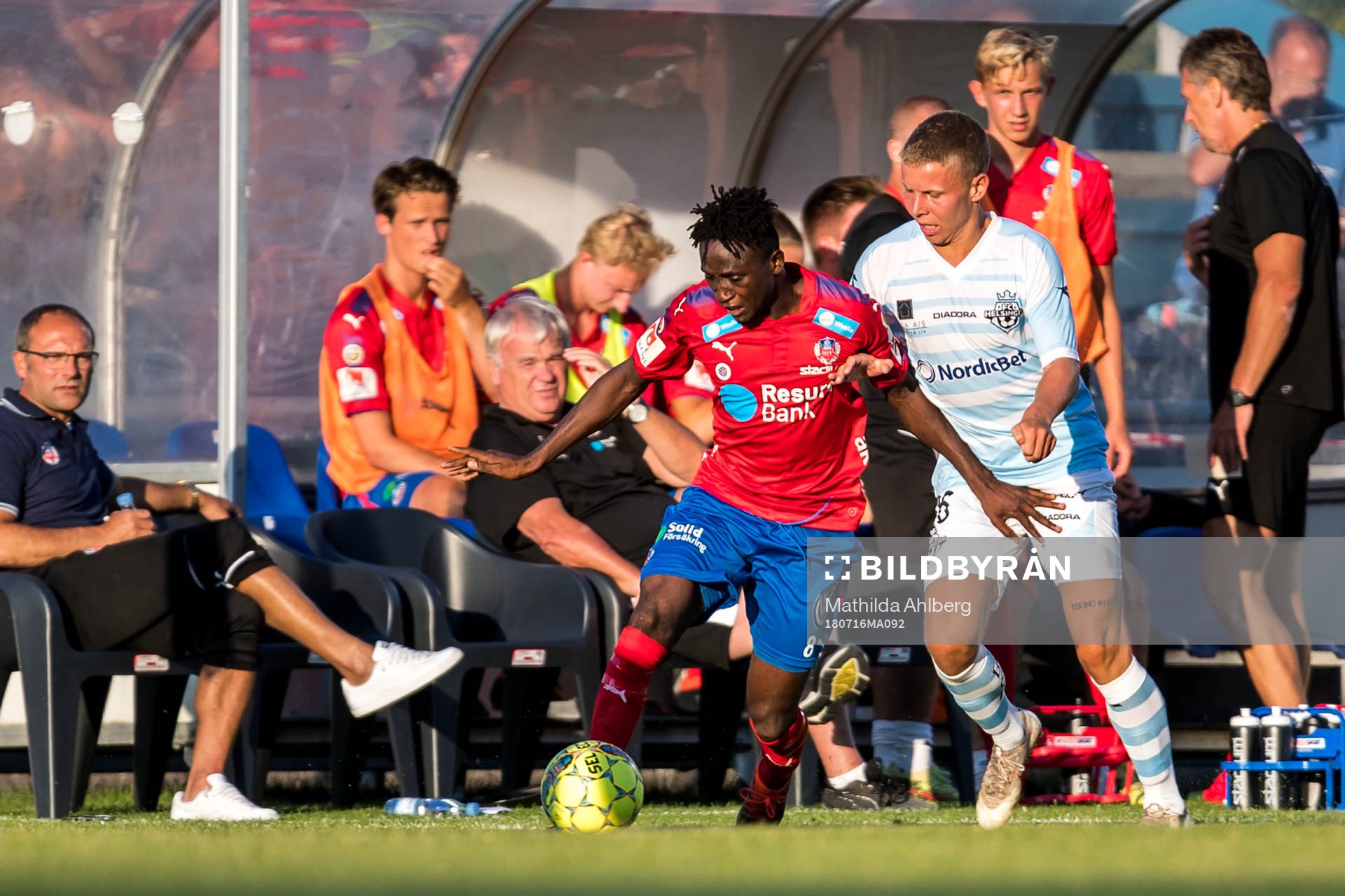 Helsingborgs Mamudu Moro och Helsingørs Christian Köhler