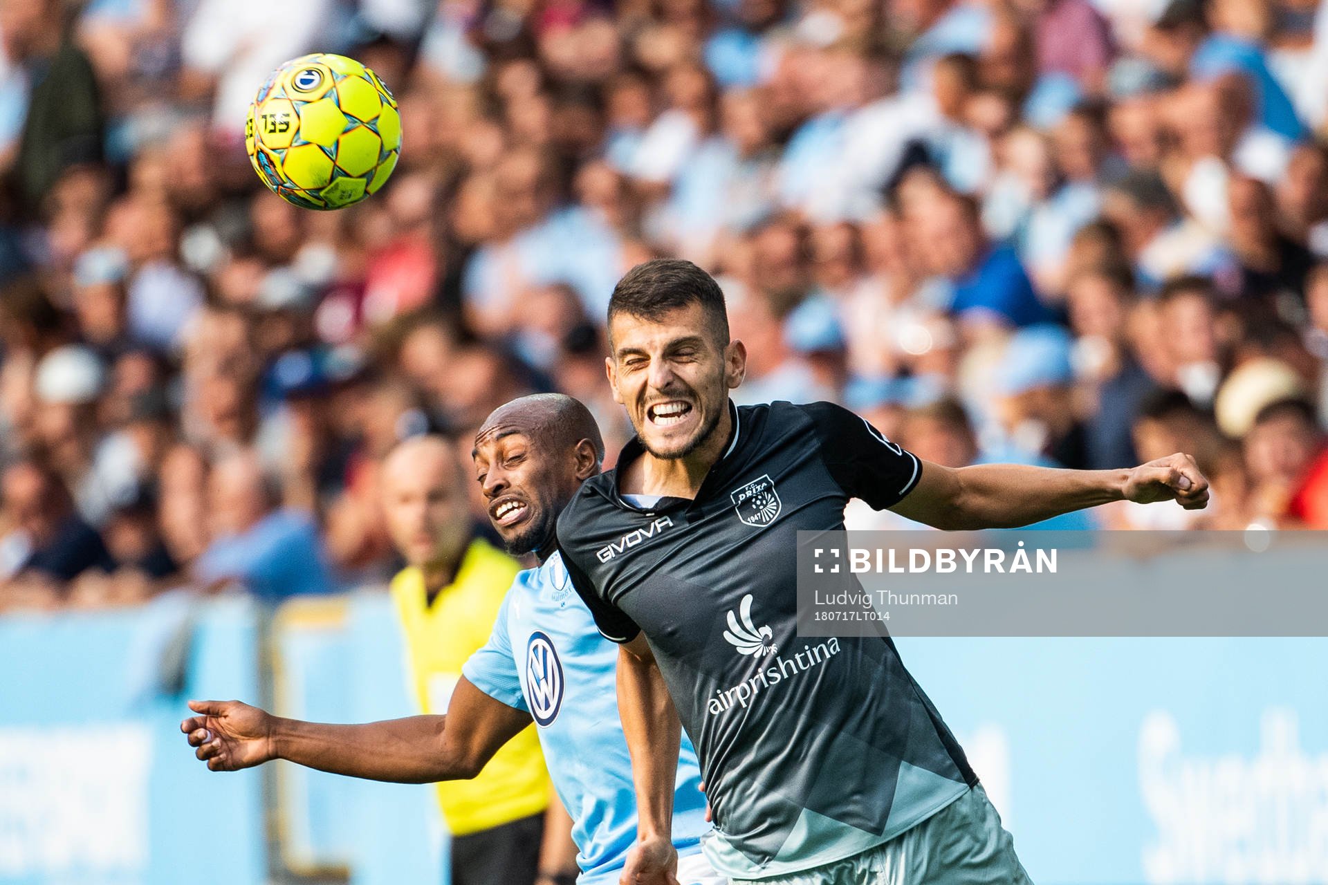 Bujar Shabani of Drita and Fouad Bachirou of Malmö FF