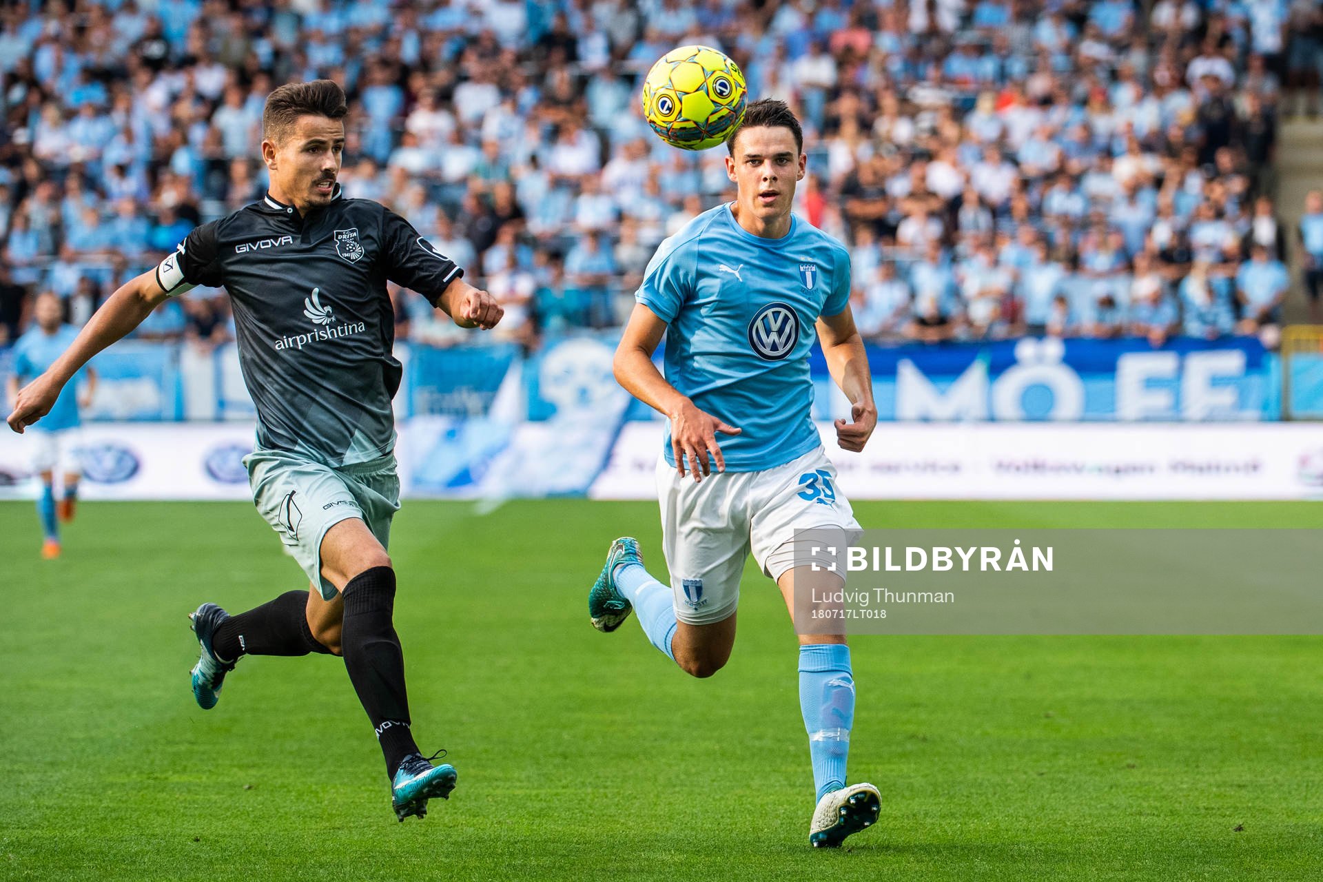 Ardian Limani of Drita and Samuel Adrian of Malmö FF
