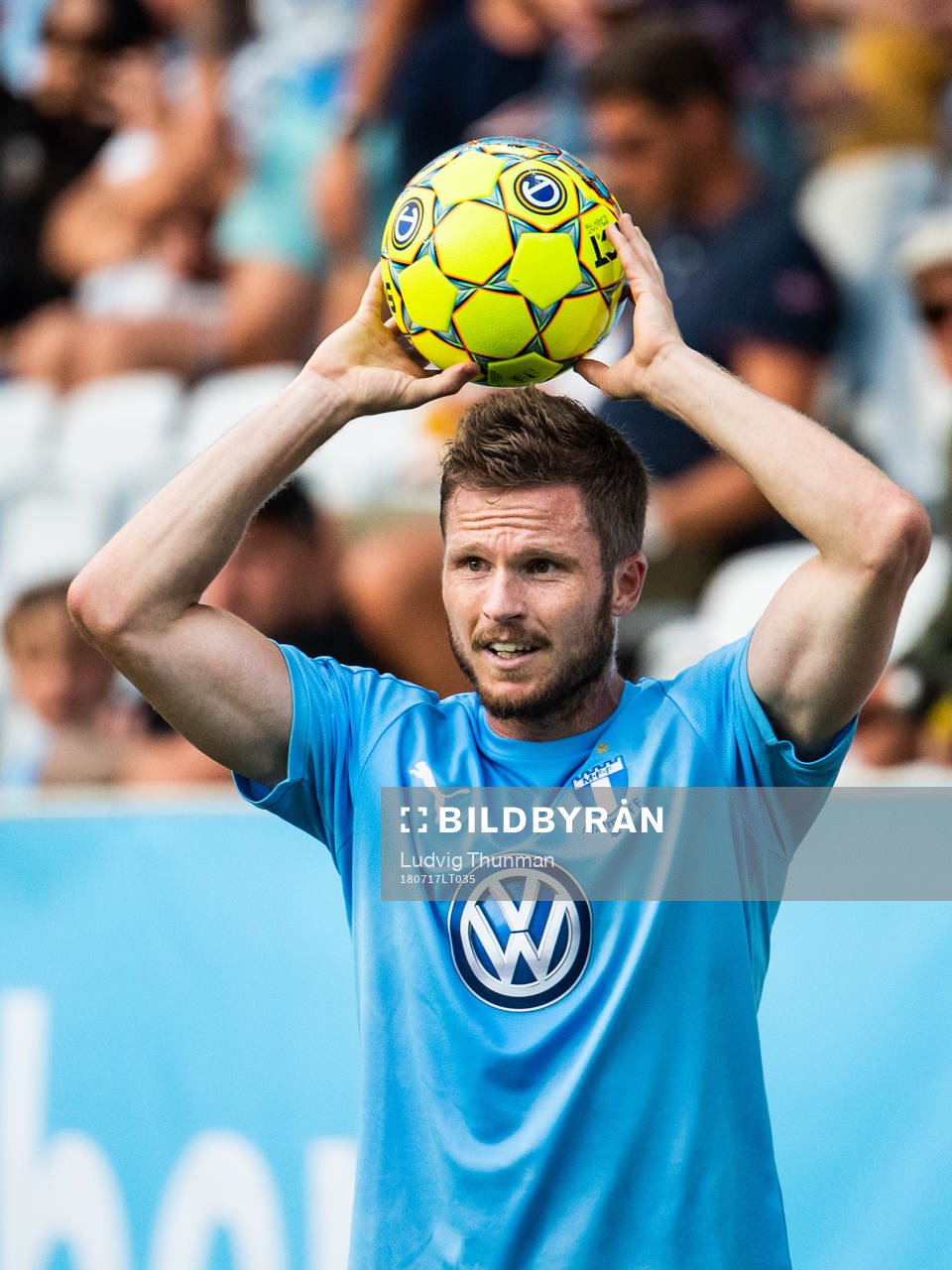 Lasse Nielsen of Malmö FF with a throw in