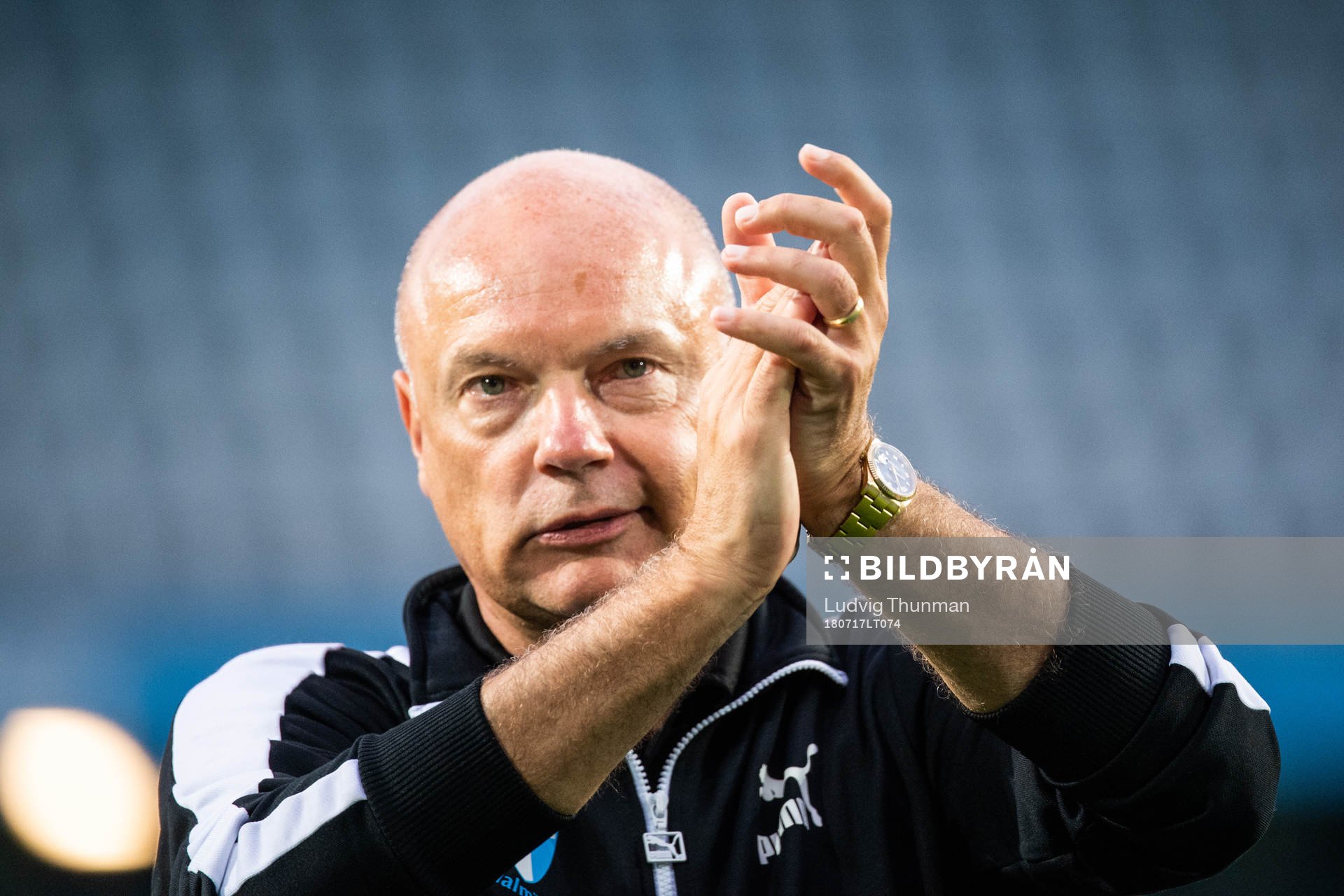 Head coach Uwe Rösler of Malmö FF celebrate winning the