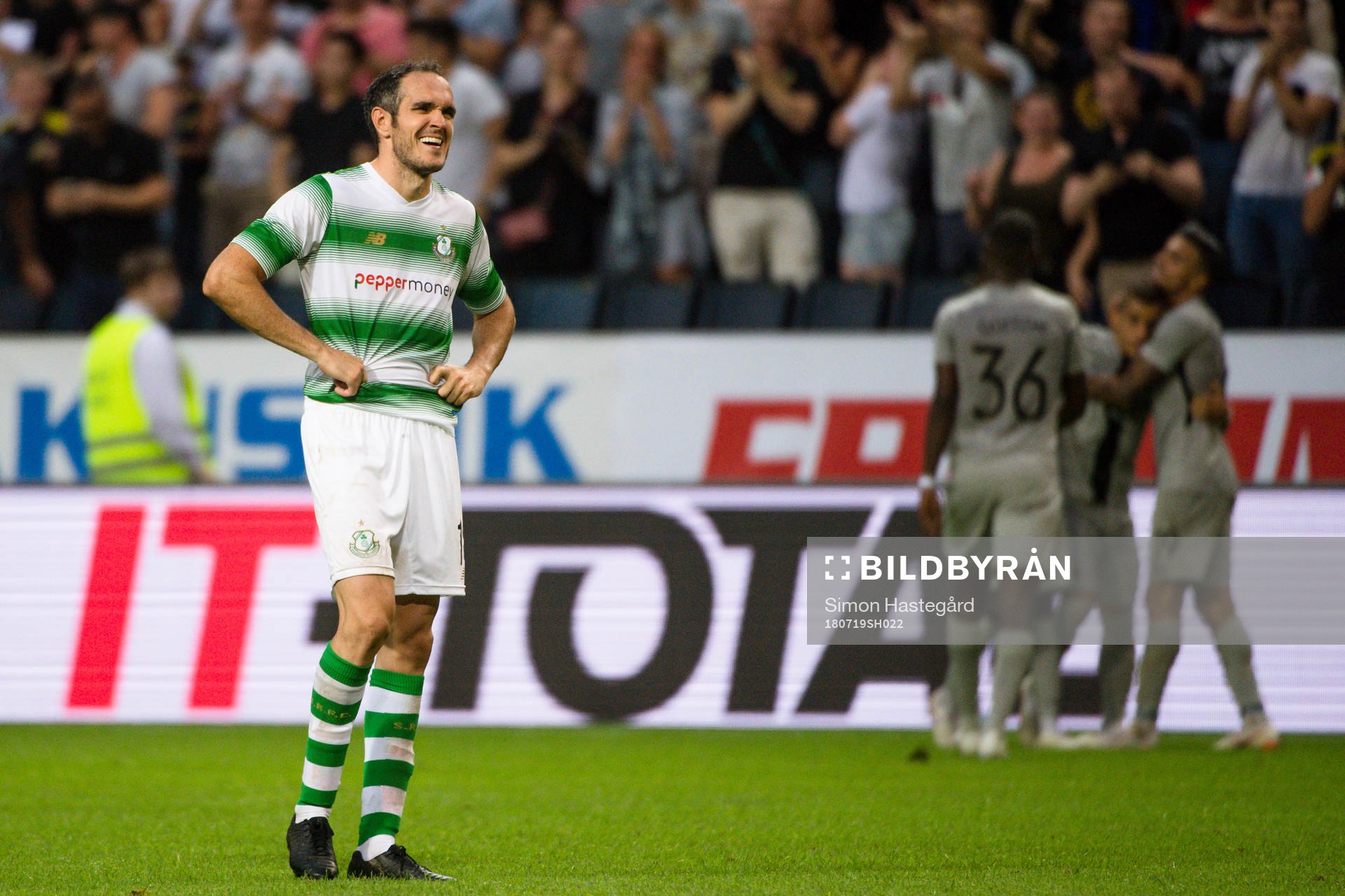 Joey O'Brien of Shamrock Rovers looks dejected