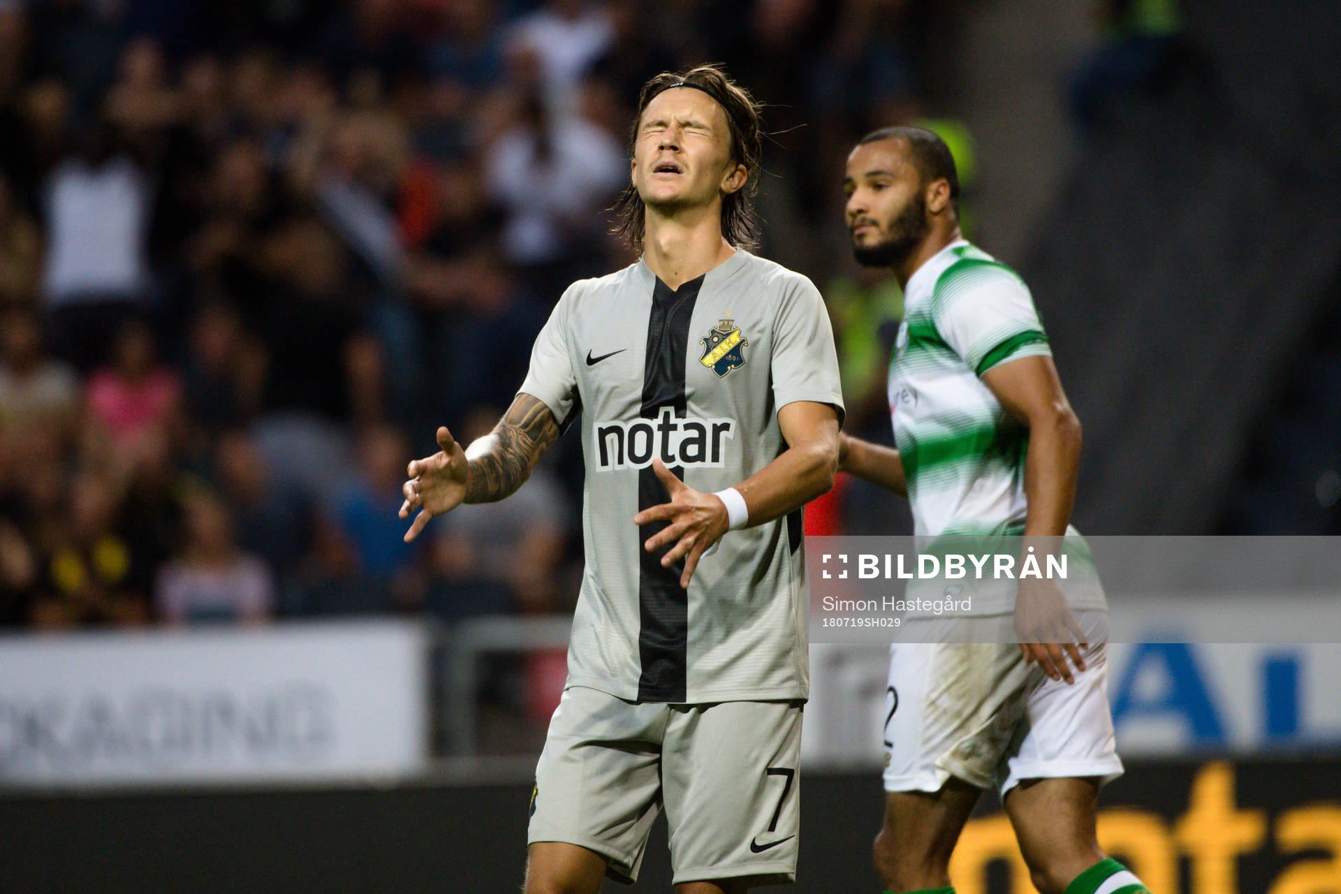 Kristoffer Olsson of AIK looks dejected