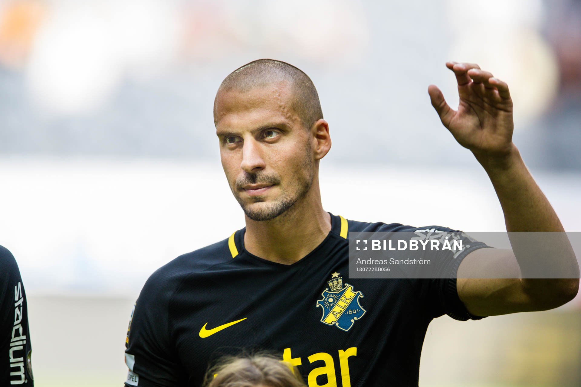 s Panos Dimitriadis före fotbollsmatchen i Allsvenskan