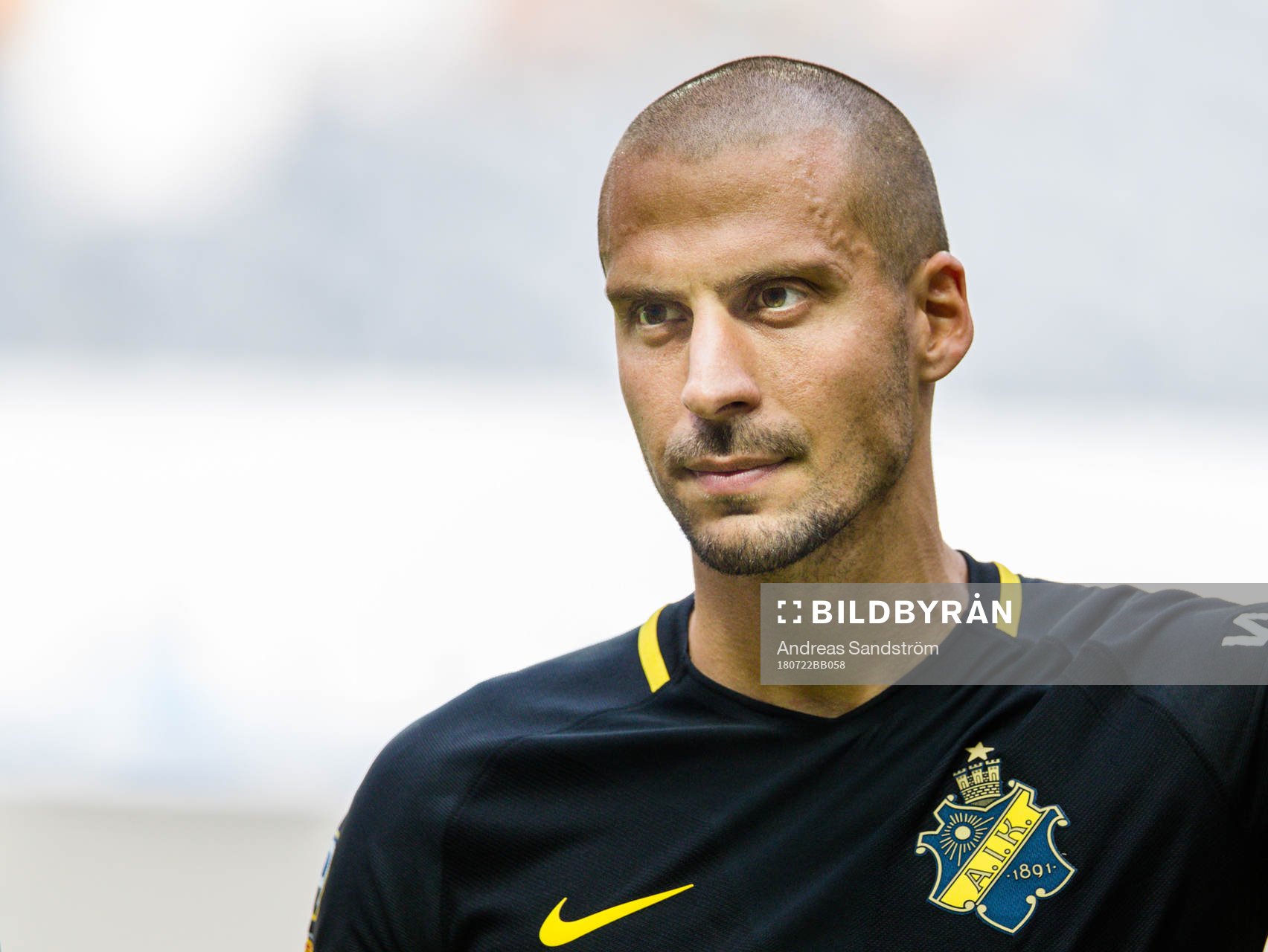 s Panos Dimitriadis före fotbollsmatchen i Allsvenskan