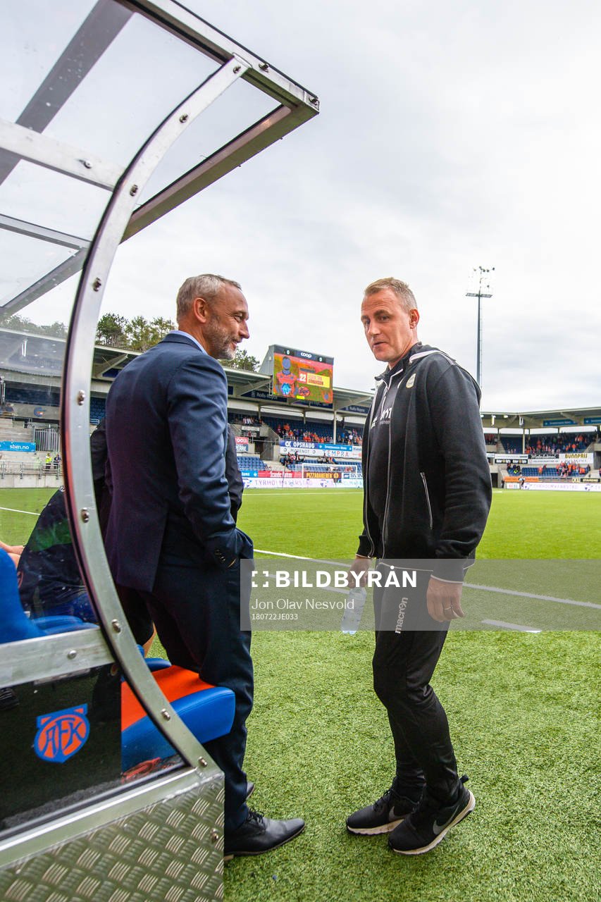 Lars Bohinen, head coach of Aalesund, and Bengt Sæternes,